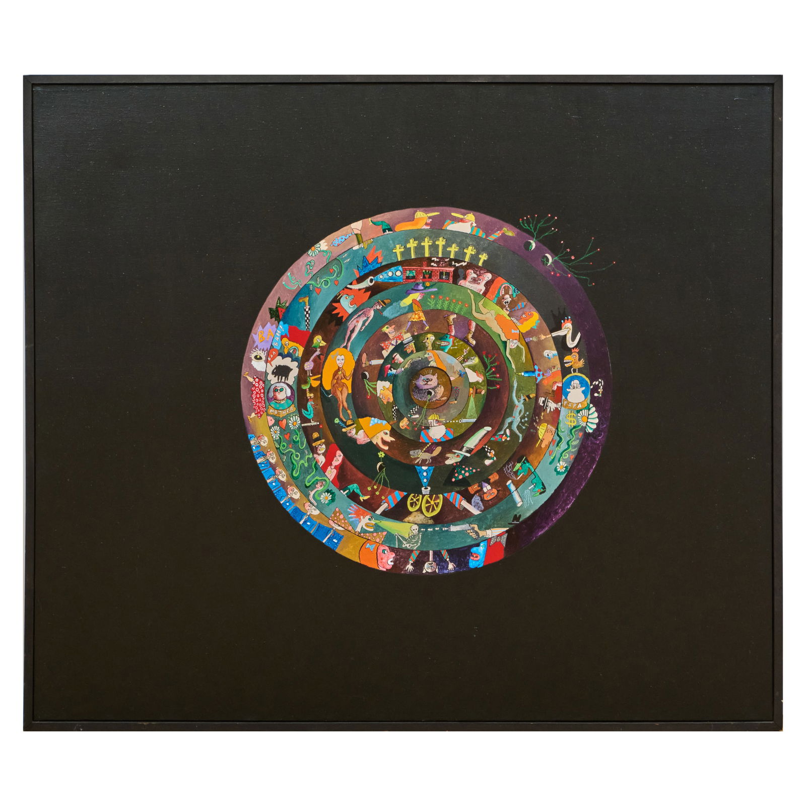 Ronald Markman (1931-2017): Family Circle: Ronald Markman (1931-2017): Family Circle Tempera on canvas, 1965, signed 'Ronald Markman', titled and inscribed 'Tempera' on the reverse, with label from The American Federation of Arts and The Museu