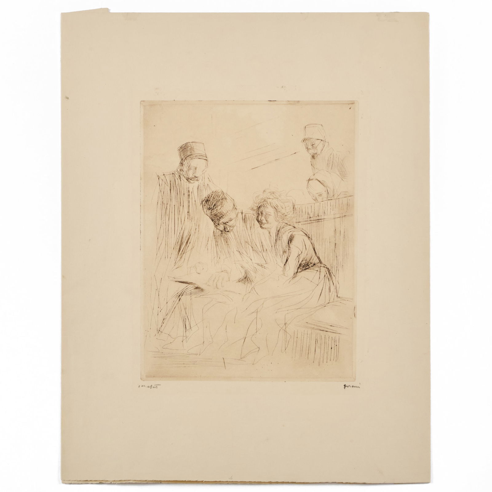 Jean Louis Forain (1852-1931): Reading the Records; and The Prisoner and the Child (1 of 9)