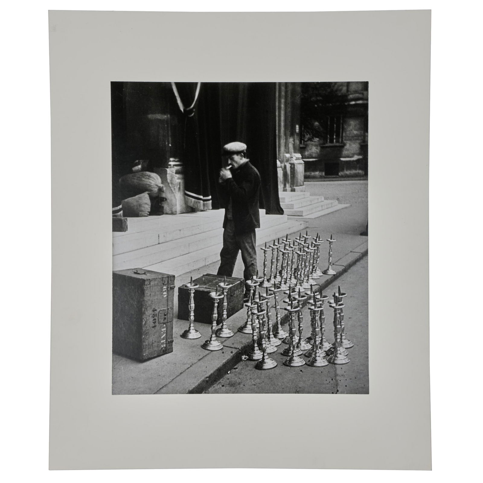 Andre Kertesz (1894-1985): First Class Funeral: Andre Kertesz (1894-1985): First Class Funeral Gelatin silver print mounted on cardstock, 1928, unsigned, variously inscribed in another hand on the reverse, with label from The Museum of Modern Art,