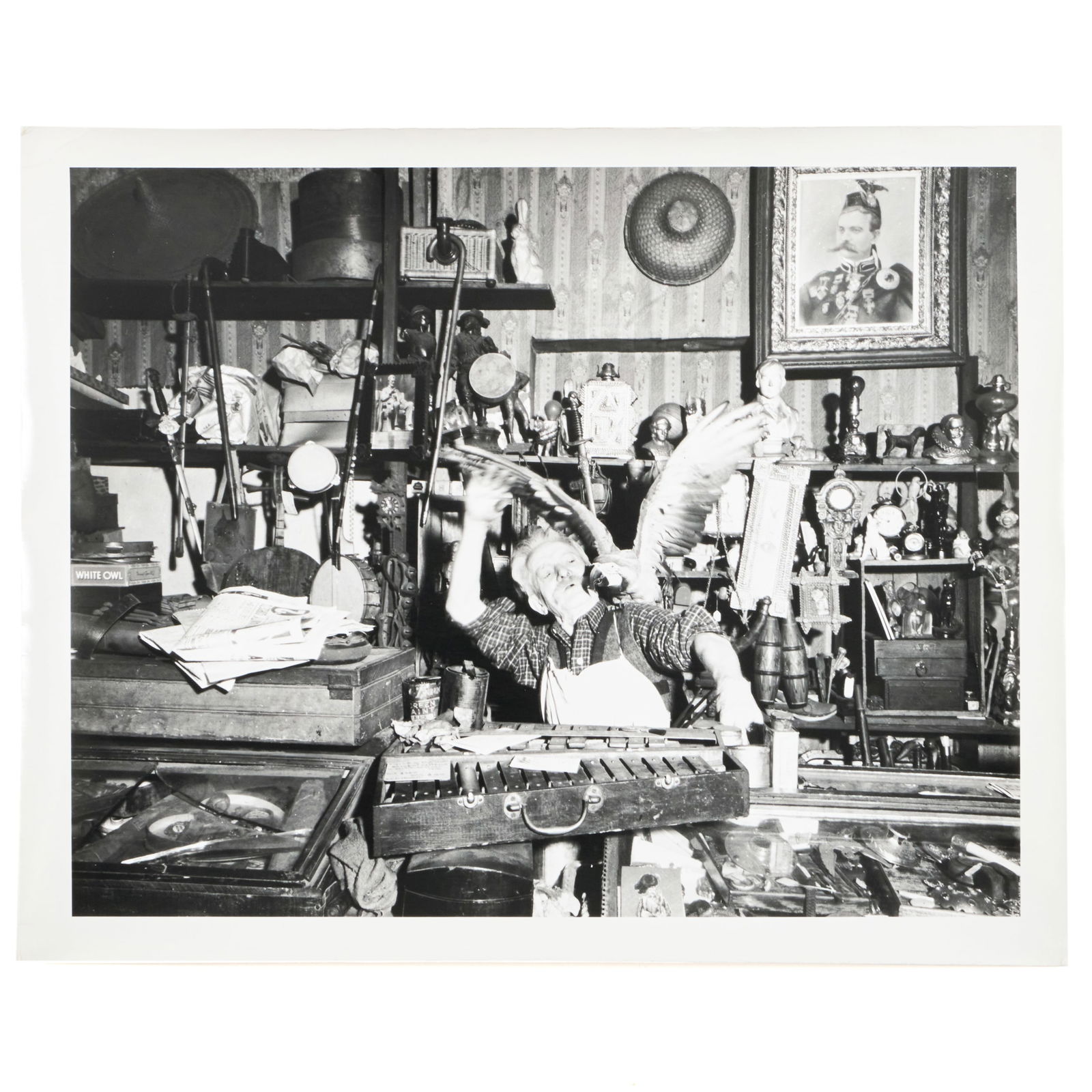 Walker Evans (1903-1975): The Bag Pipe Maker: Walker Evans (1903-1975): The Bag Pipe Maker Gelatin silver print, 1939, printed c. 1970 by James Dow, unsigned, variously inscribed in another hand on the reverse. 7 7/8 x 9 7/8 in. (sheet), unframed