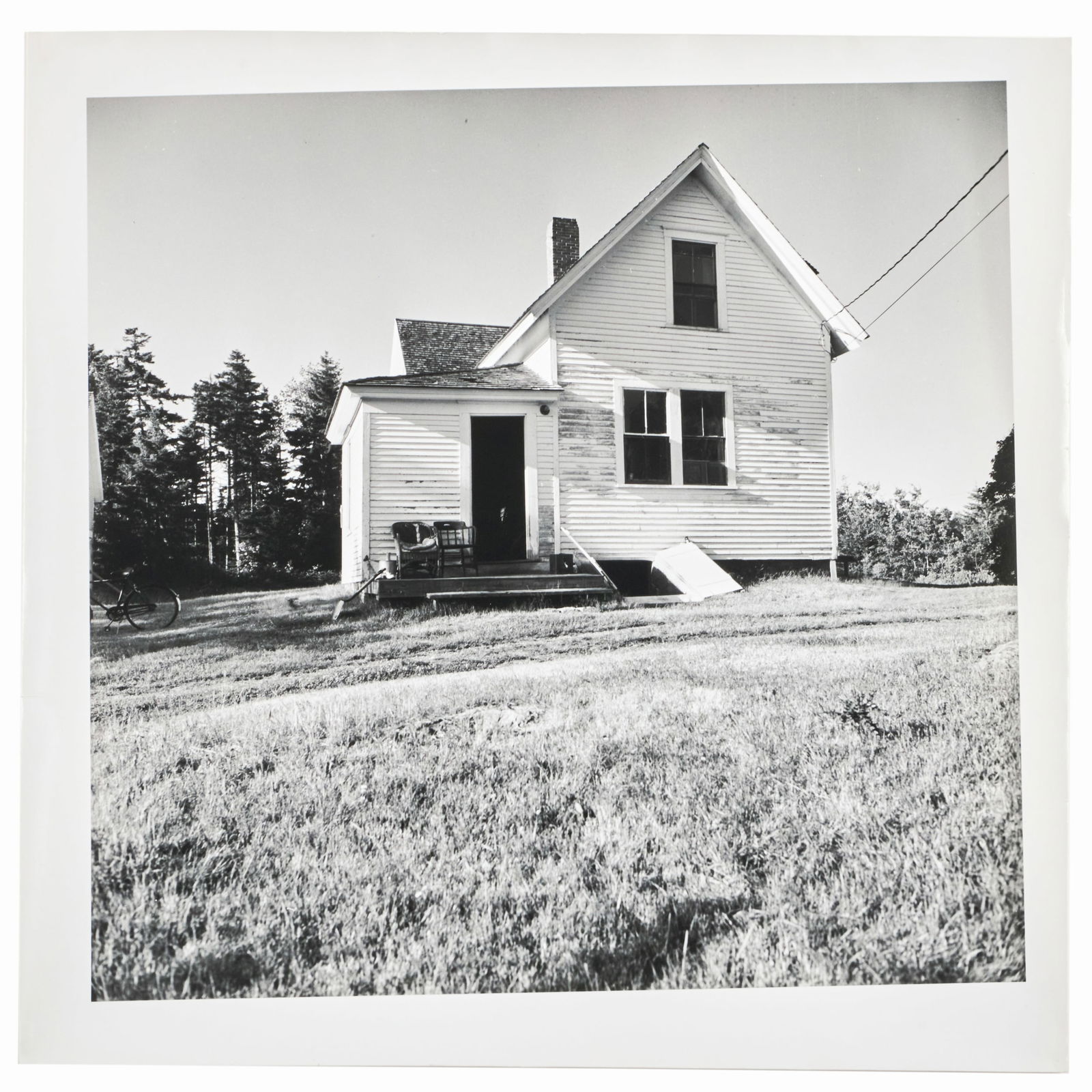 Walker Evans (1903-1975): Untitled (White Farmhouse): Walker Evans (1903-1975): Untitled (White Farmhouse) Gelatin silver print, 1962, printed c. 1970 by James Dow, unsigned, variously inscribed in another hand on the reverse. 10 7/8 x 11 in. (sheet), un