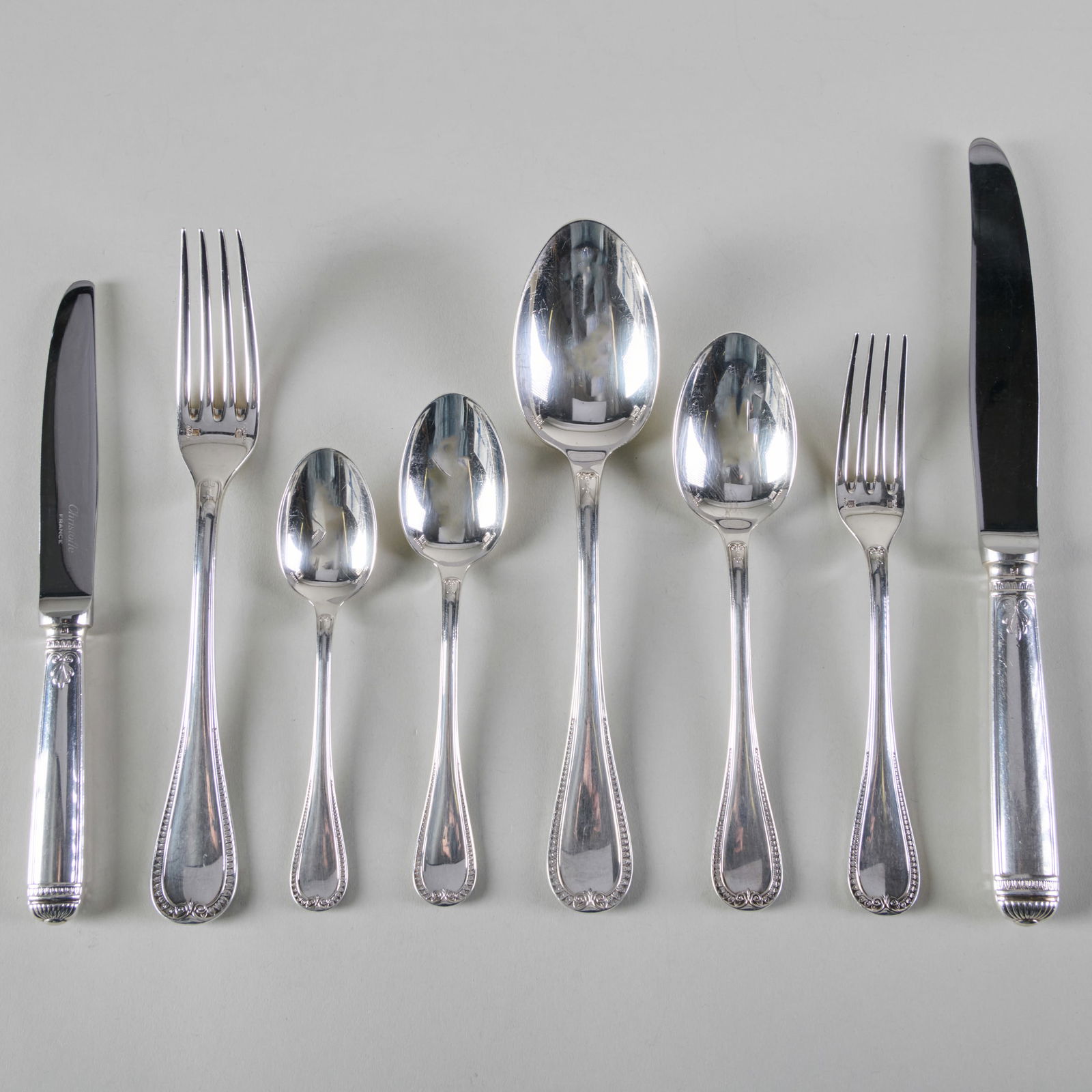 Christofle Silver Plate Part Flatware Service in the 'Malmaison' Pattern (1 of 11)