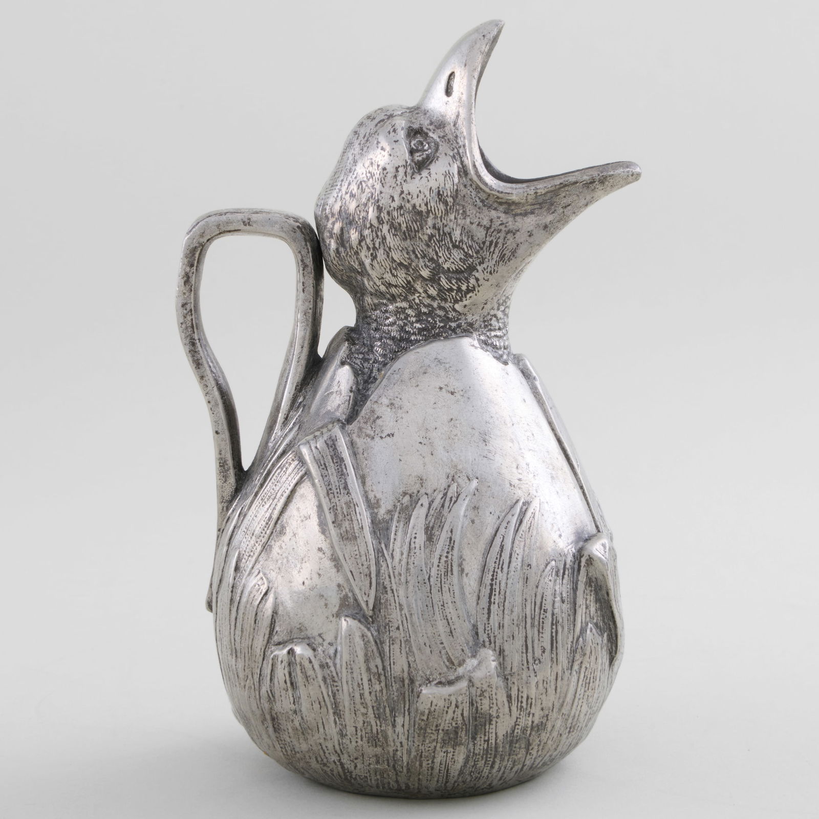 Etain Garanti Chick Form Pewter Cream Jug: Etain Garanti Chick Form Pewter Cream Jug Stamped mark. 6 1/2 x 3 1/2 in. diam.