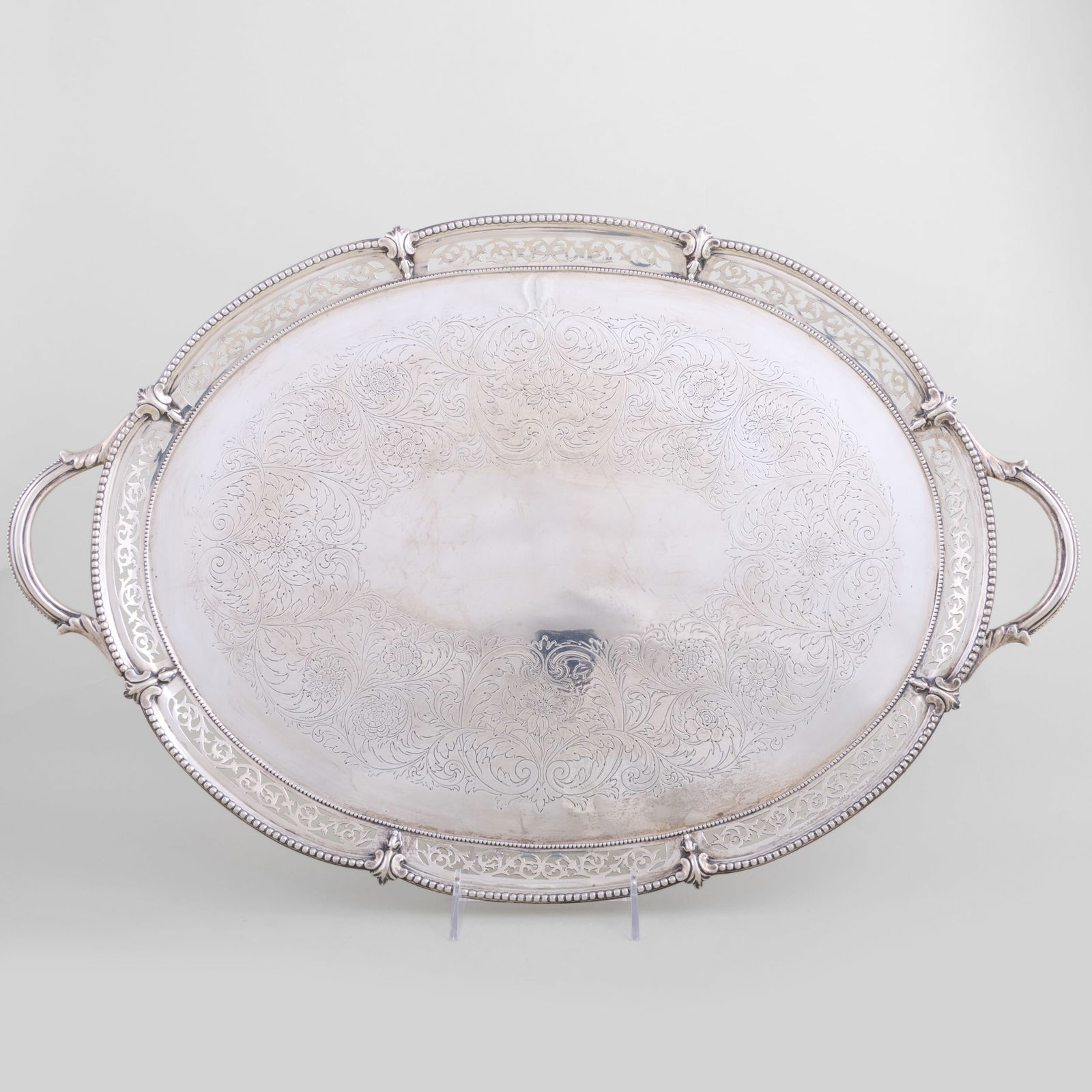 Victorian Silver Two Handle Tray (1 of 4)
