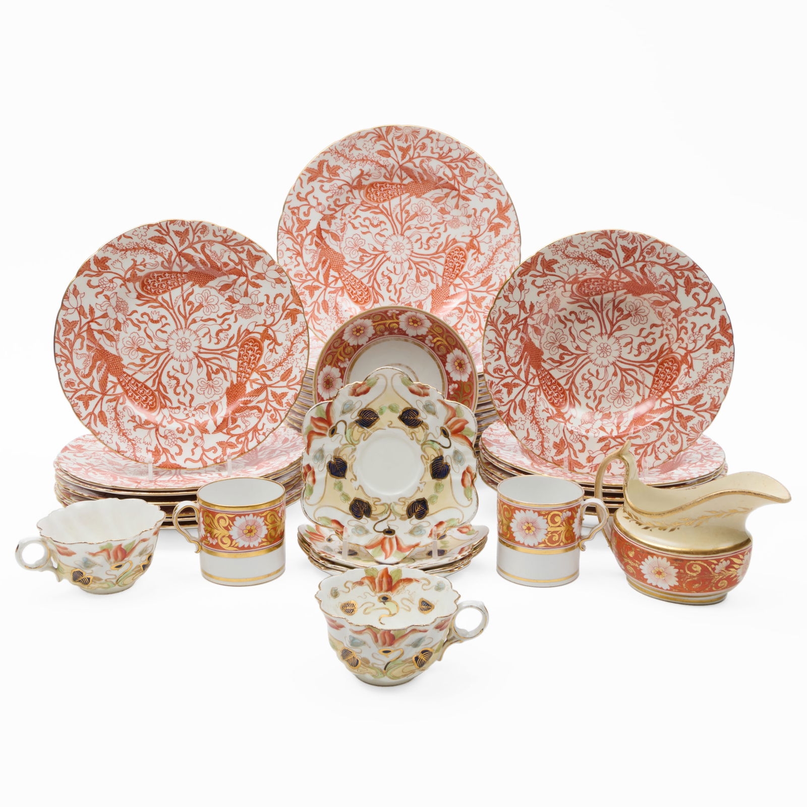 Royal Crown Derby Iron Red Decorated Porcelain Part Service in the 'Red Peacock' Pattern (1 of 20)