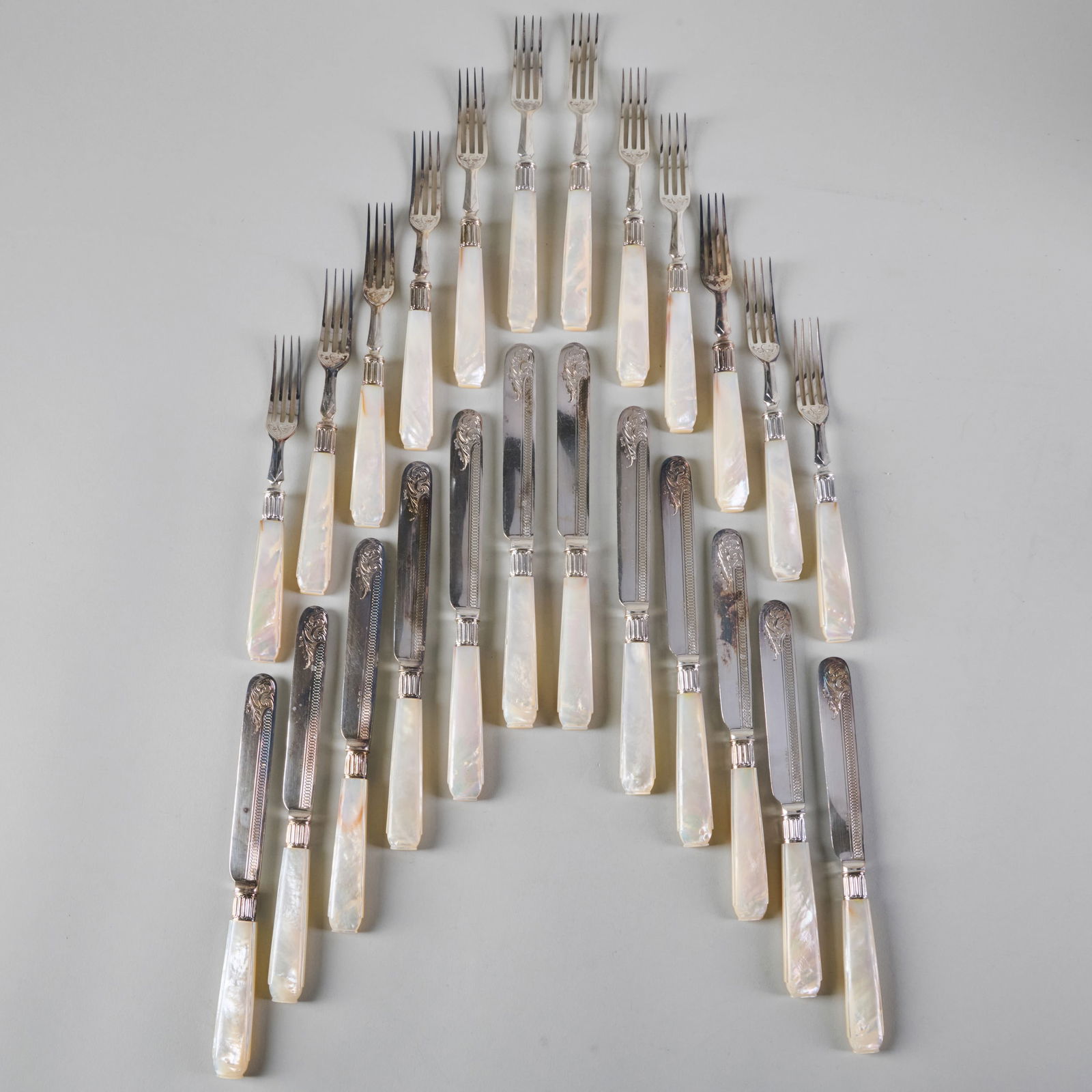 English Silver Plate and Mother-of-Pearl Fruit Service (1 of 17)