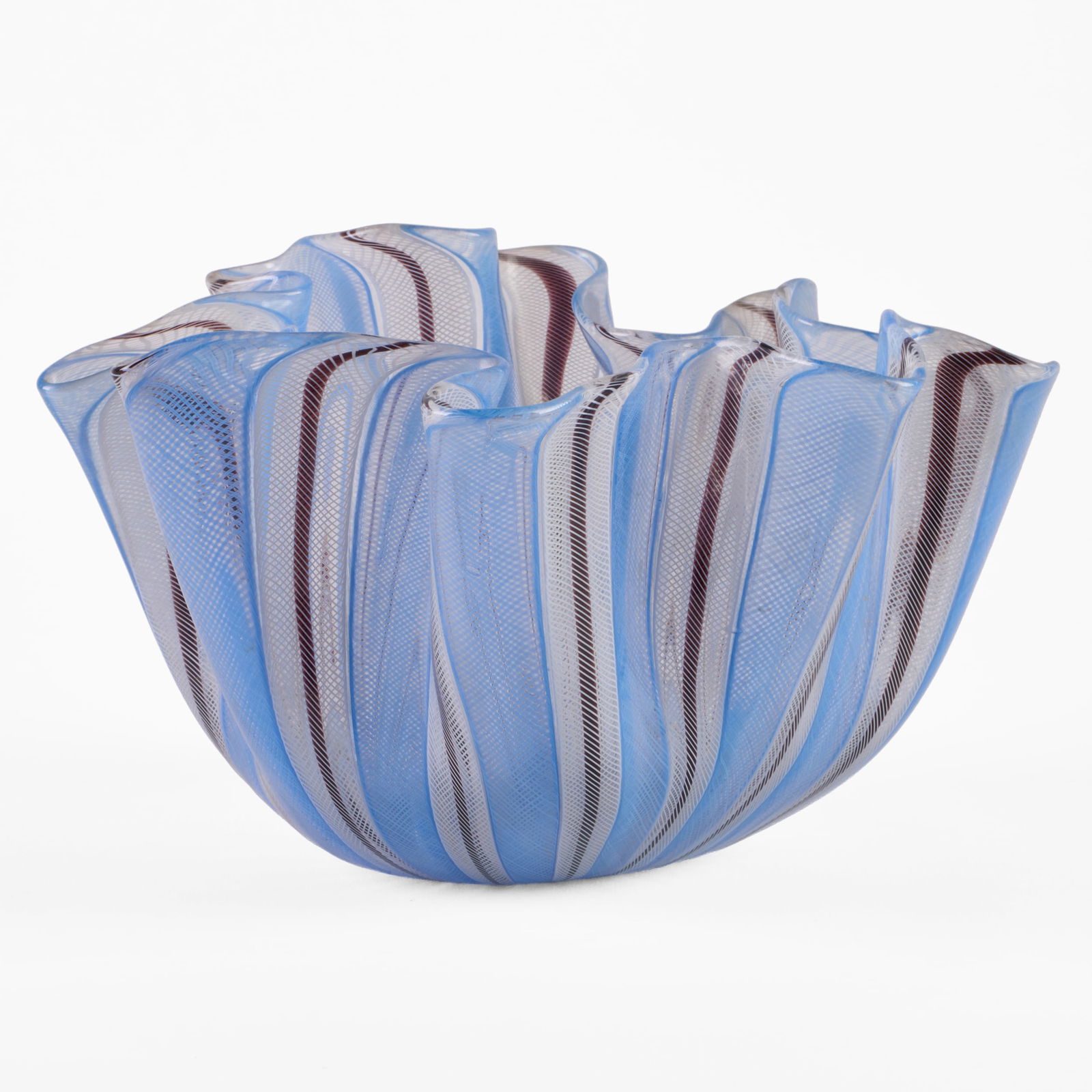 Venini Glass Handkerchief Vase: Venini Glass Handkerchief Vase Acid stamp. 5 1/2 x 8 1/2 x 8 1/2 in.