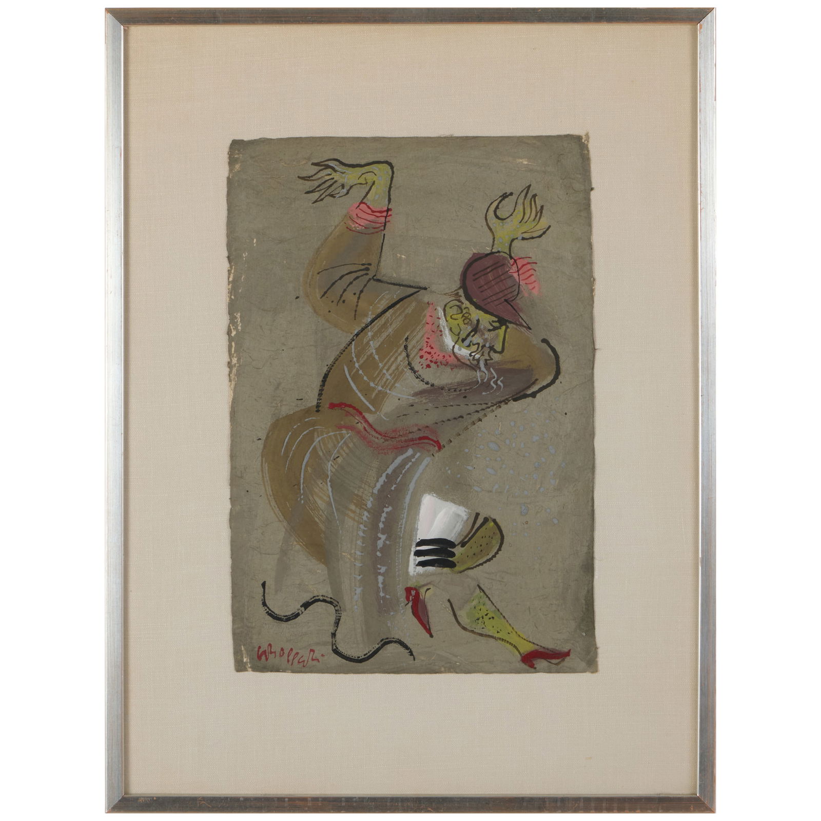 William Gropper (1897-1977): Hassidic Dancer: Three Works: William Gropper (1897-1977): Hassidic Dancer: Three Works Three gouache and watercolor on paper, all signed 'Gropper' lower left or right. Two 14 1/2 x 9 3/4 in. (sheet), one 14 3/4 x 10 in. (sheet),