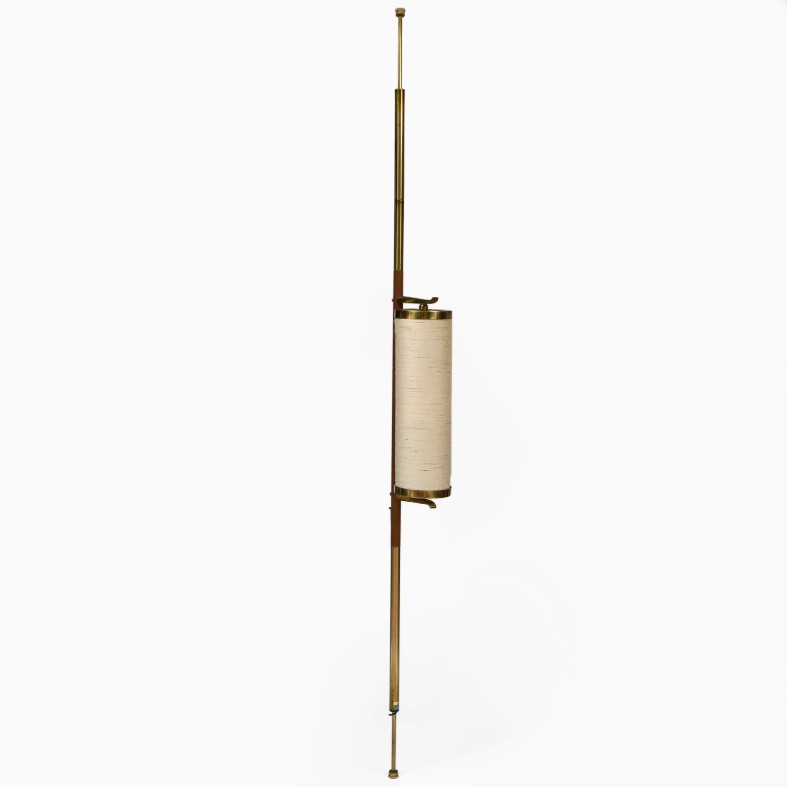 Stiffel Brass and Wood Pole Lamp: Stiffel Brass and Wood Pole Lamp 8 ft. 8 x 10 x 7 in.