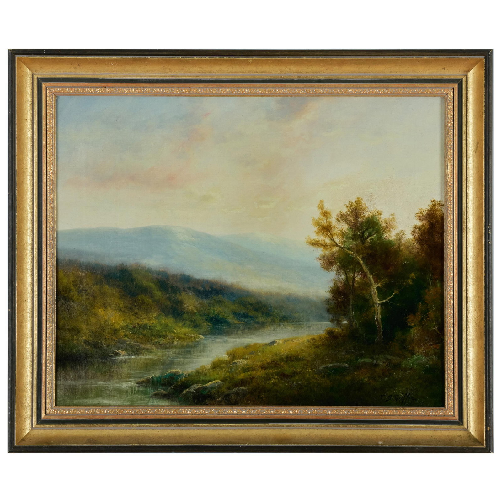 Thomas B. Griffin (1858-1918): Morning Landscape: Thomas B. Griffin (1858-1918): Morning Landscape Oil on canvas, signed 'T. B. Griffin' lower right. 16 x 20 in., 19 7/8 x 23 7/8 in. (frame).