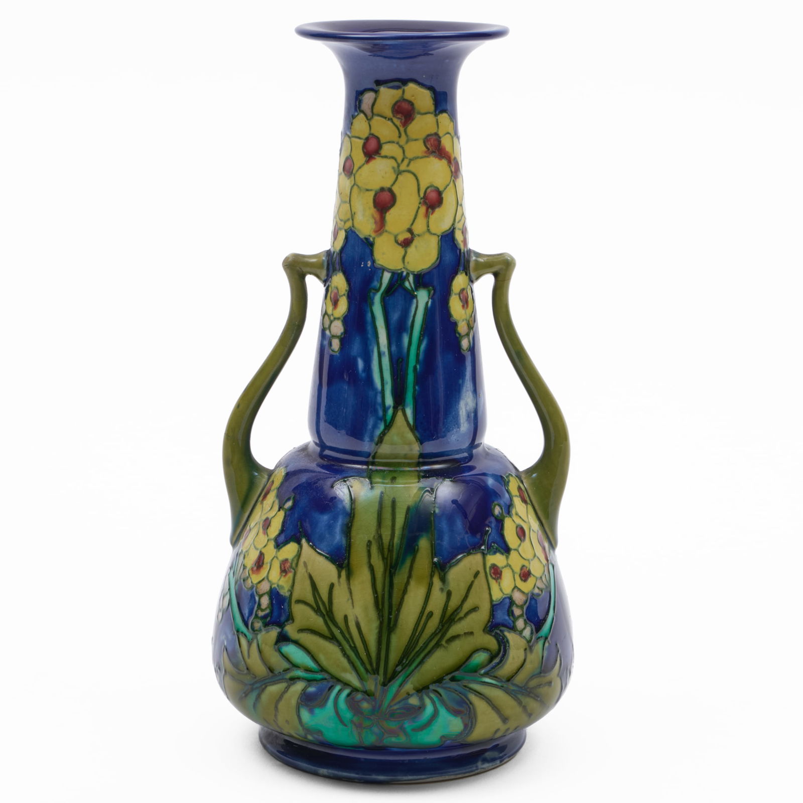 Mintons Secessionist Art Nouveau Porcelain Vase: Mintons Secessionist Art Nouveau Porcelain Vase Black printed mark. 9 1/2 x 4 1/2 in. diam. Collection of Susan I. Senk.