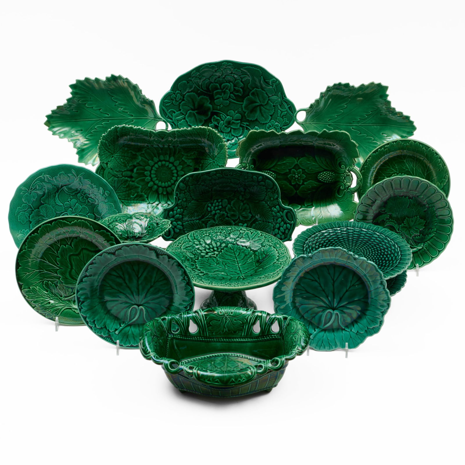 Assembled Green Majolica Part Service (1 of 20)