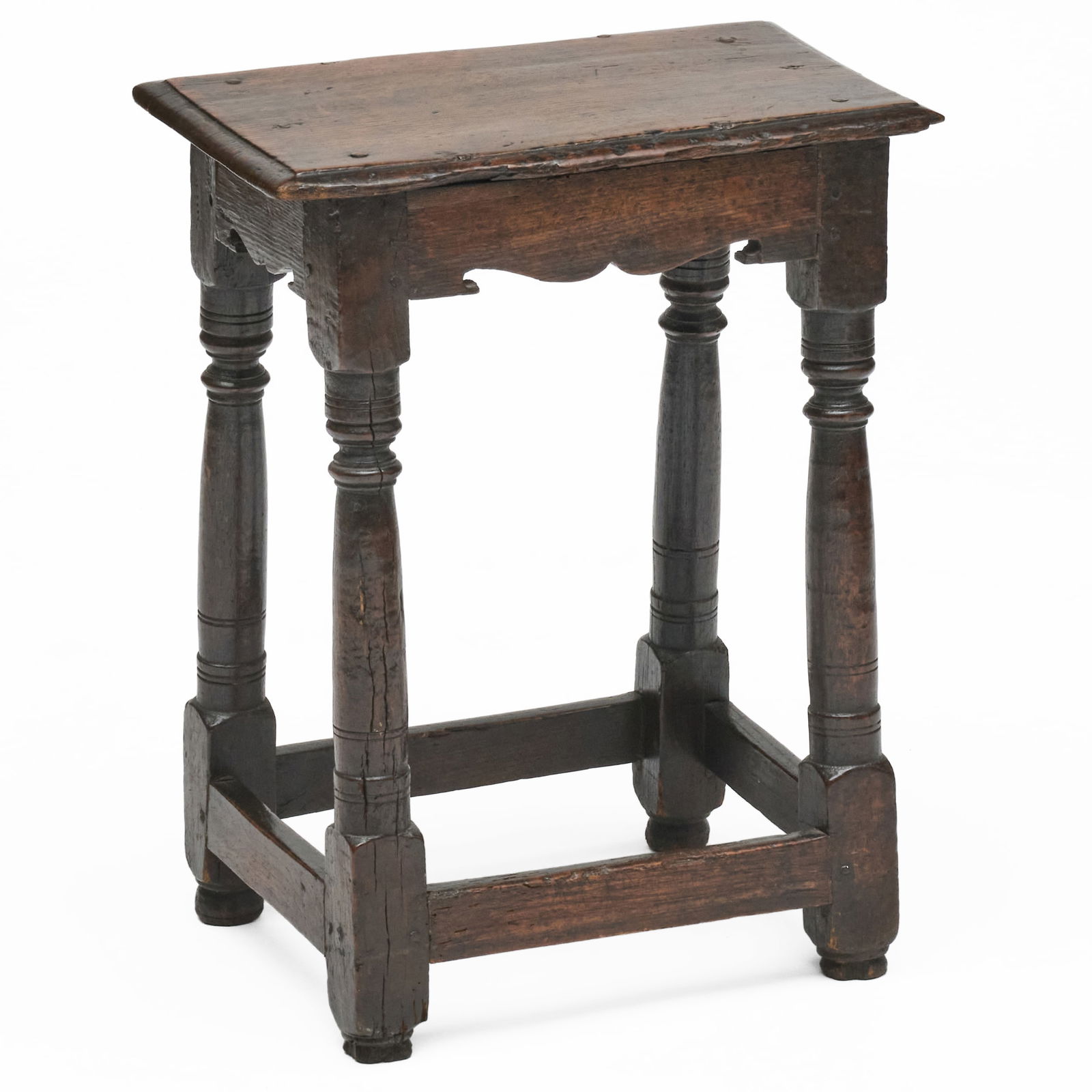 Charles II Oak Joint Stool: Charles II Oak Joint Stool23 x 18 x 10 1/2 in.Collection of Susan and Alan Miller, NY.