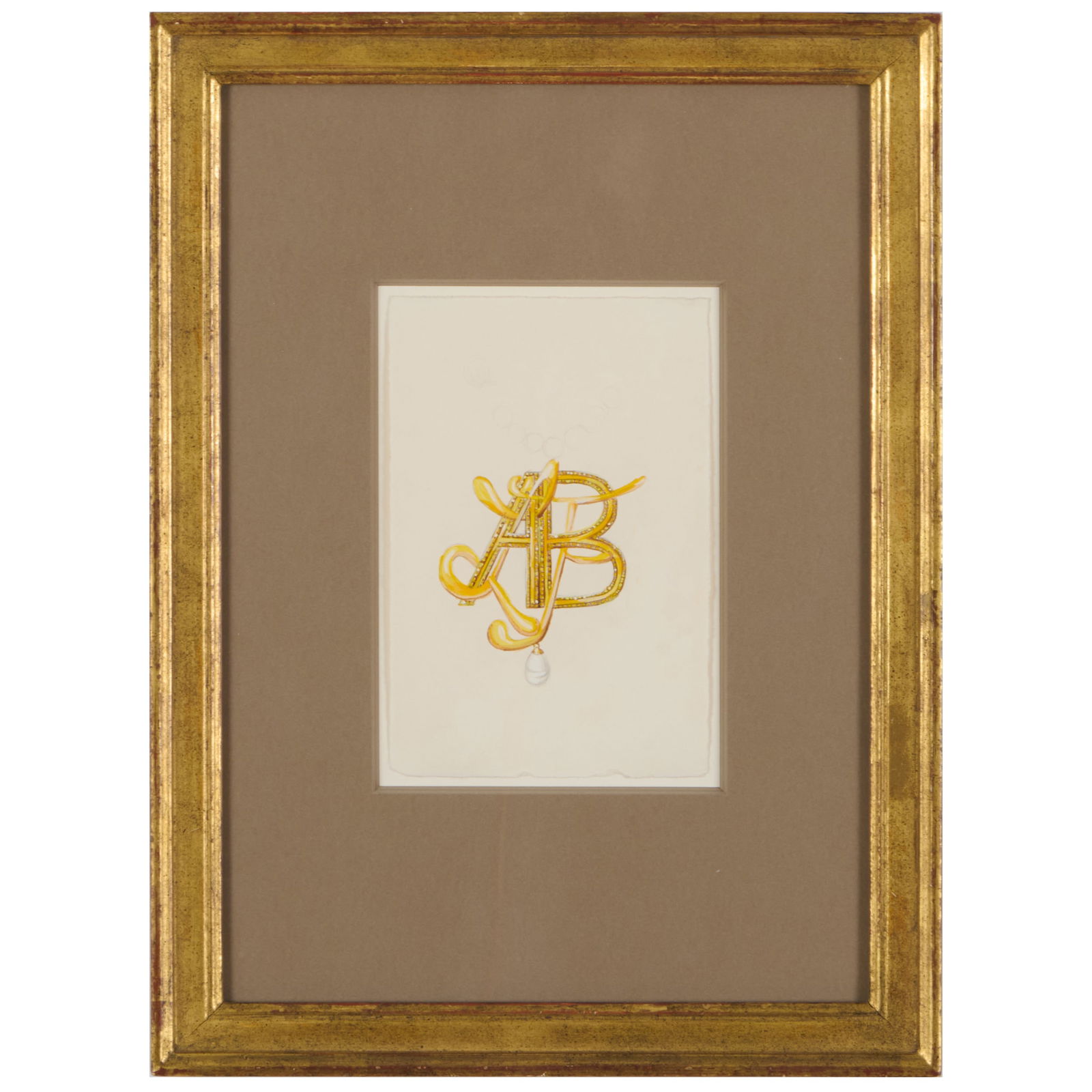Lauren Fenterstock (b. 1975): Study of Our Initials Intertwined #14: Lauren Fenterstock (b. 1975): Study of Our Initials Intertwined #14Watercolor, pencil and gouache on paper, 2005, presumably signed, titled and dated on the reverse.6 5/8 x 4 3/8 in. (sheet), 14 3/4