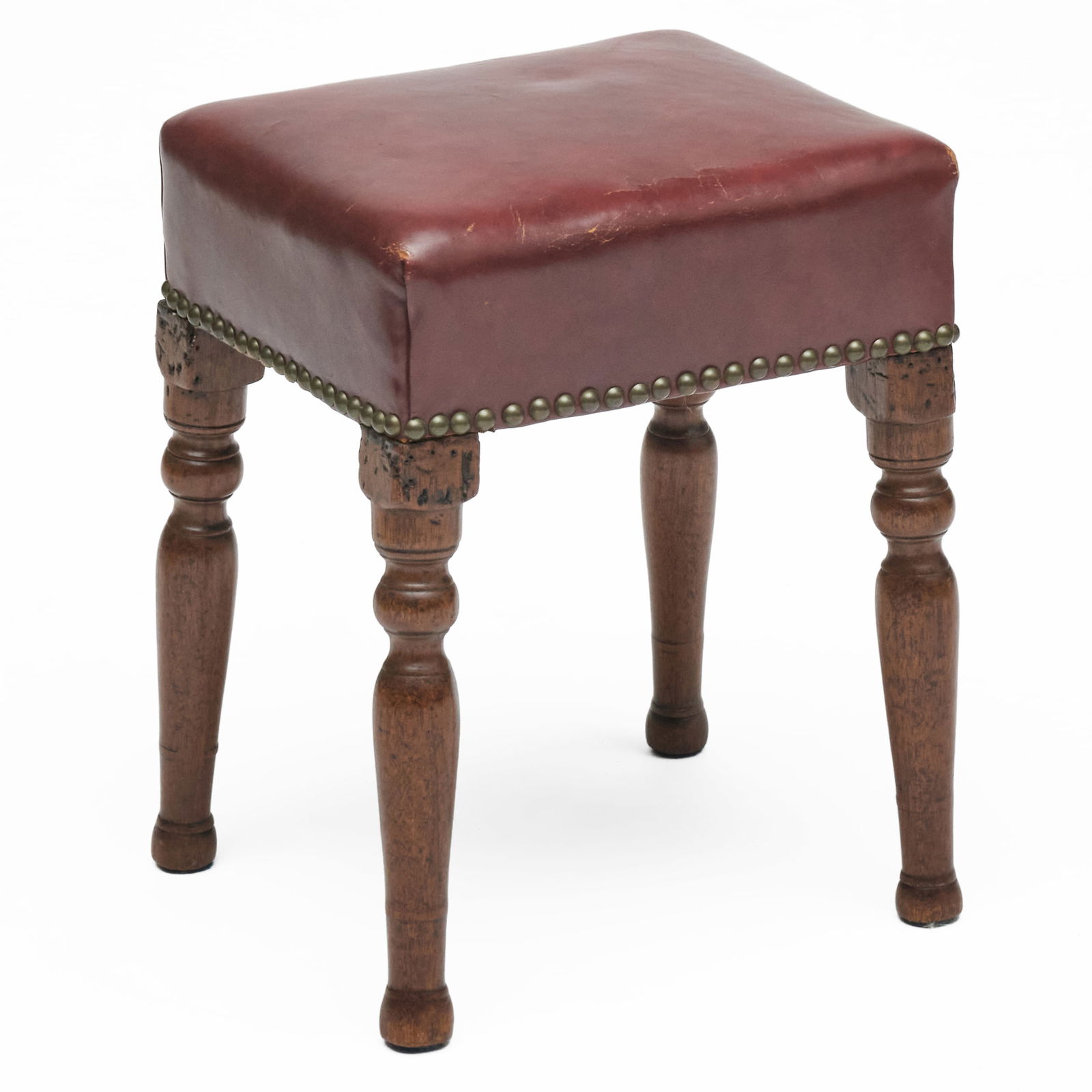 George IV Mahogany and Leather Stool: George IV Mahogany and Leather Stool16 1/2 x 13 3/4 x 11 in.Collection of Susan and Alan Miller, NY.