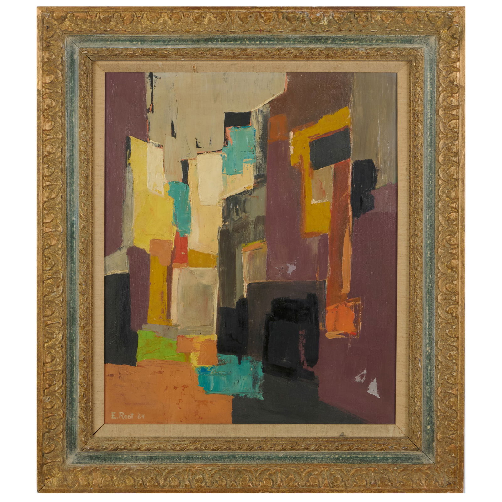 Attributed to Ednah Root (1917-1987): Untitled: Attributed to Ednah Root (1917-1987): Untitled Oil on canvas, 1964, signed 'E. Root' and dated lower left. 24 x 20 in., 32 1/2 x 28 in. (frame). Collection of Susan and Alan Miller, NY.