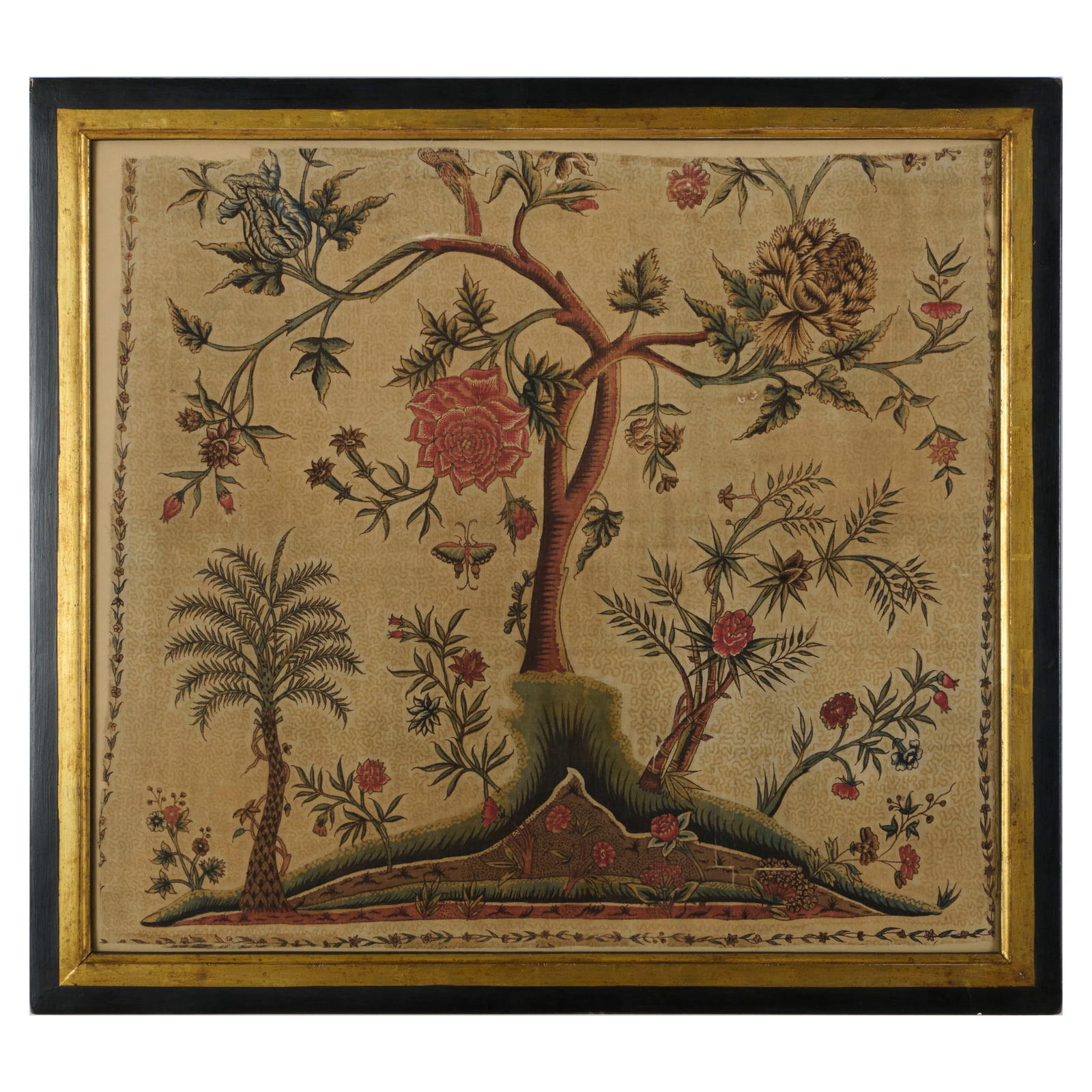 Two Indian Textile Fragments, Palampore: Two Indian Textile Fragments, Palampore One 23 1/4 x 25 1/2 in. The other 24 1/2 x 23 in. Collection of Susan and Alan Miller, NY.