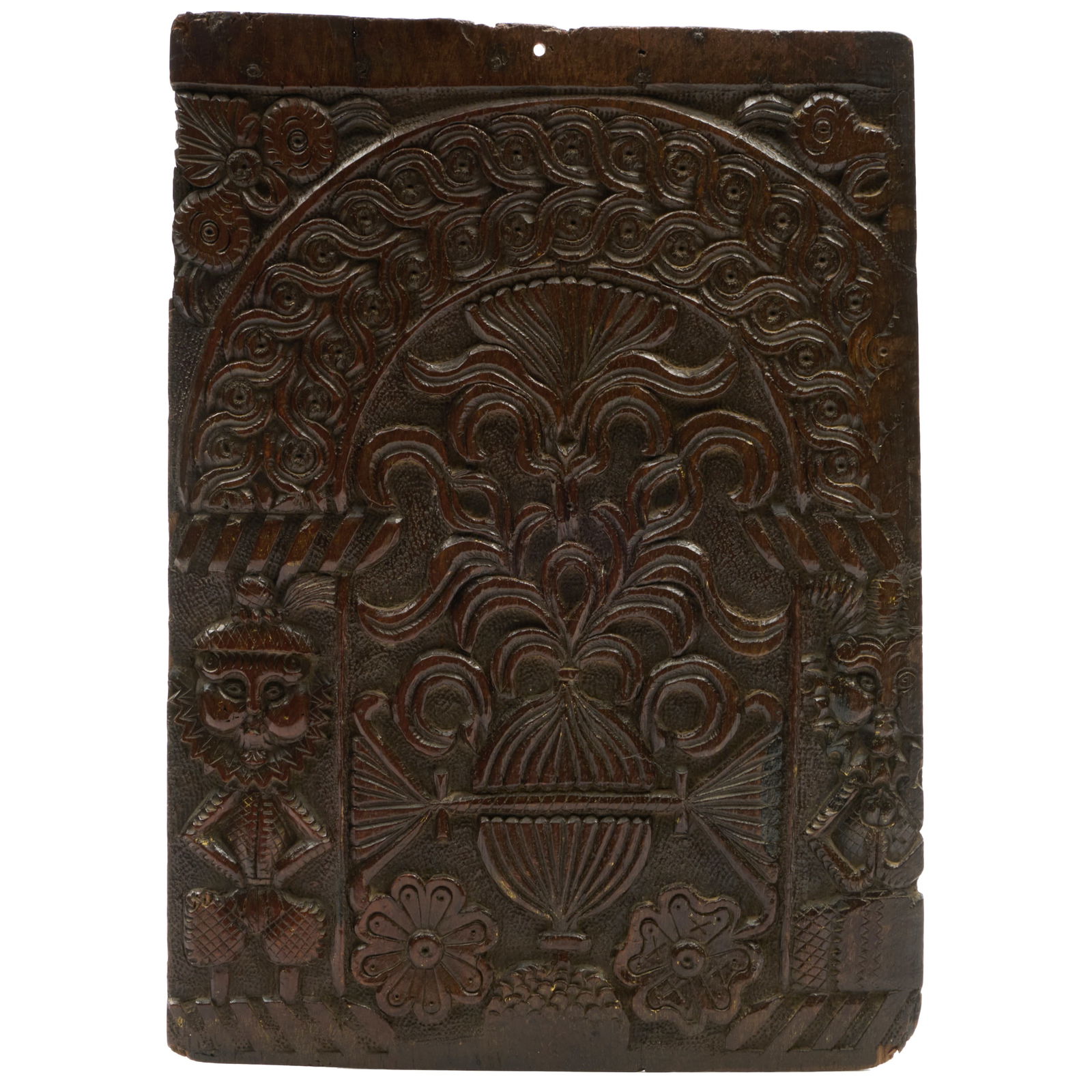 Elizabethan Carved Oak Panel: Elizabethan Carved Oak Panel 17 1/4 x 12 1/2 in. Fiske & Freeman, Fine and Early Antiques, Ipswich, MA. Collection of Susan and Alan Miller, NY.