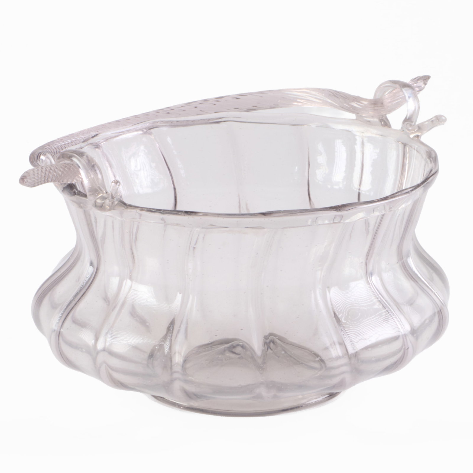 English Mold Blown Glass Basket (1 of 10)