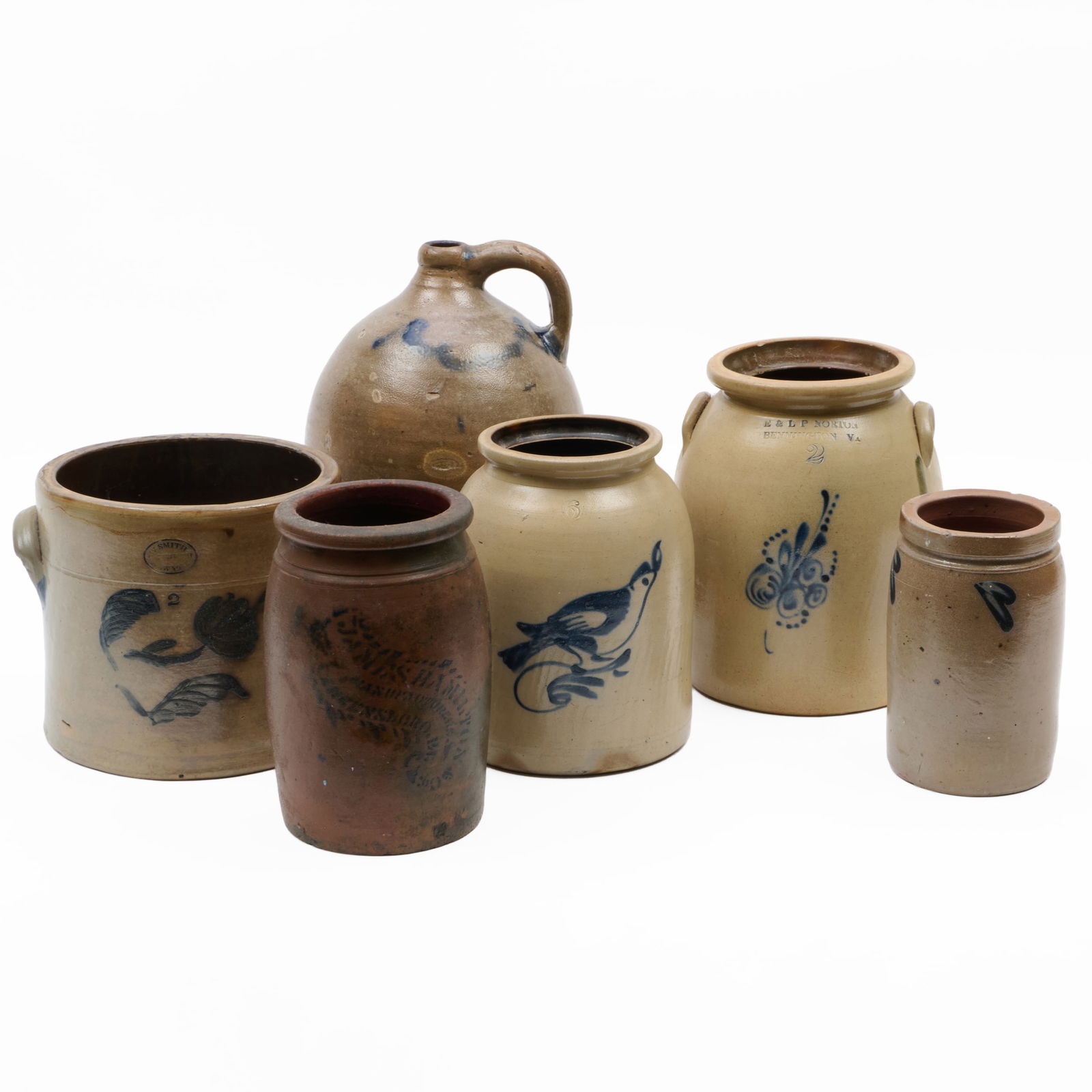 Group of American Stoneware Crocks and a Jug (1 of 20)