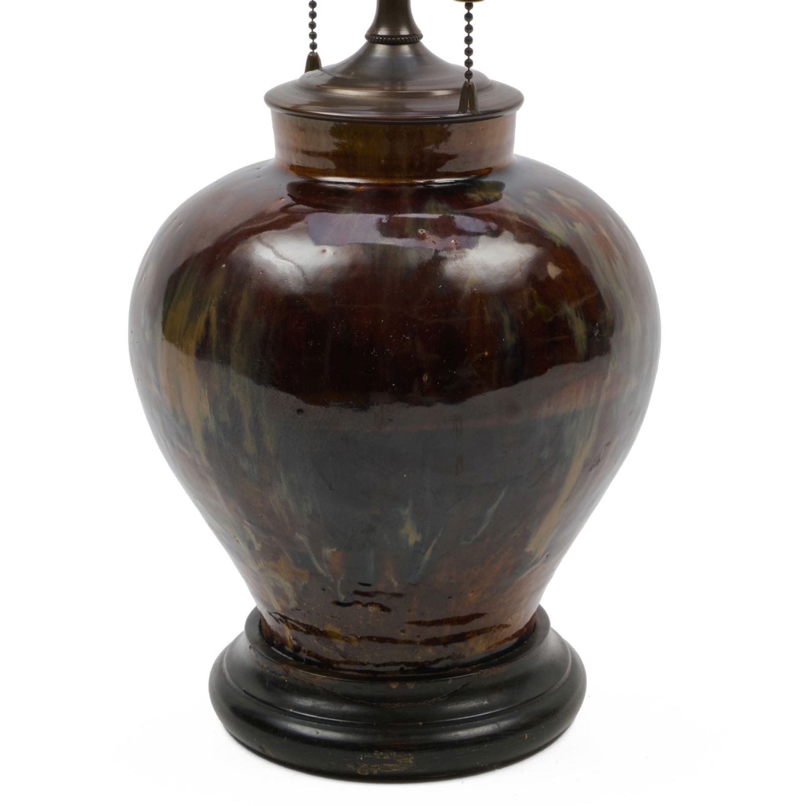 Chinese Glazed Pottery Jar Mounted as a Lamp (1 of 6)