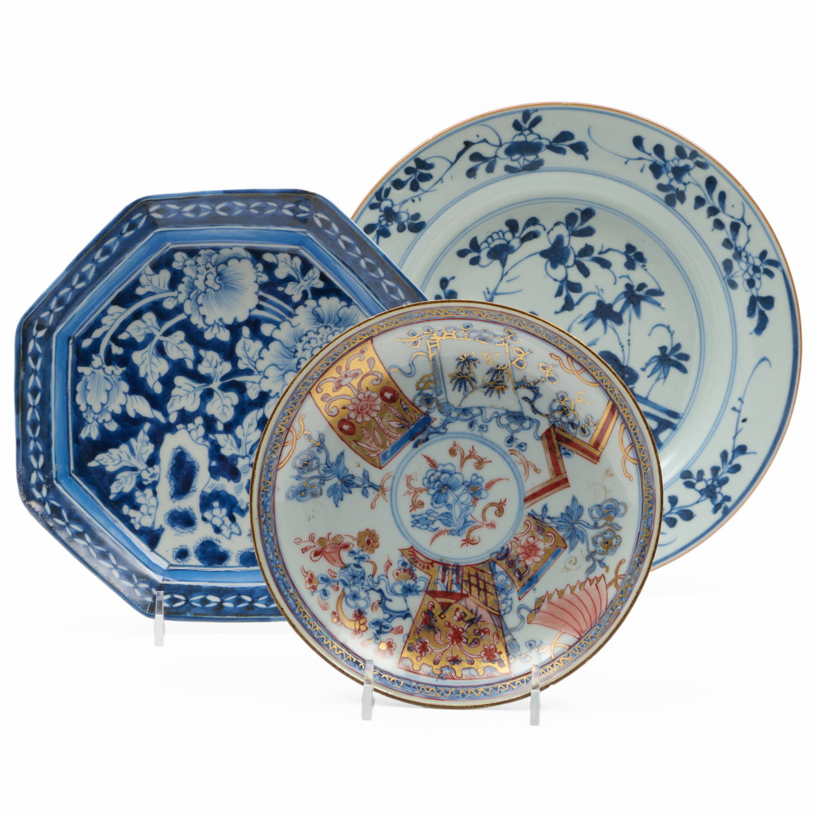 Two Chinese Porcelain Dishes and a Plate