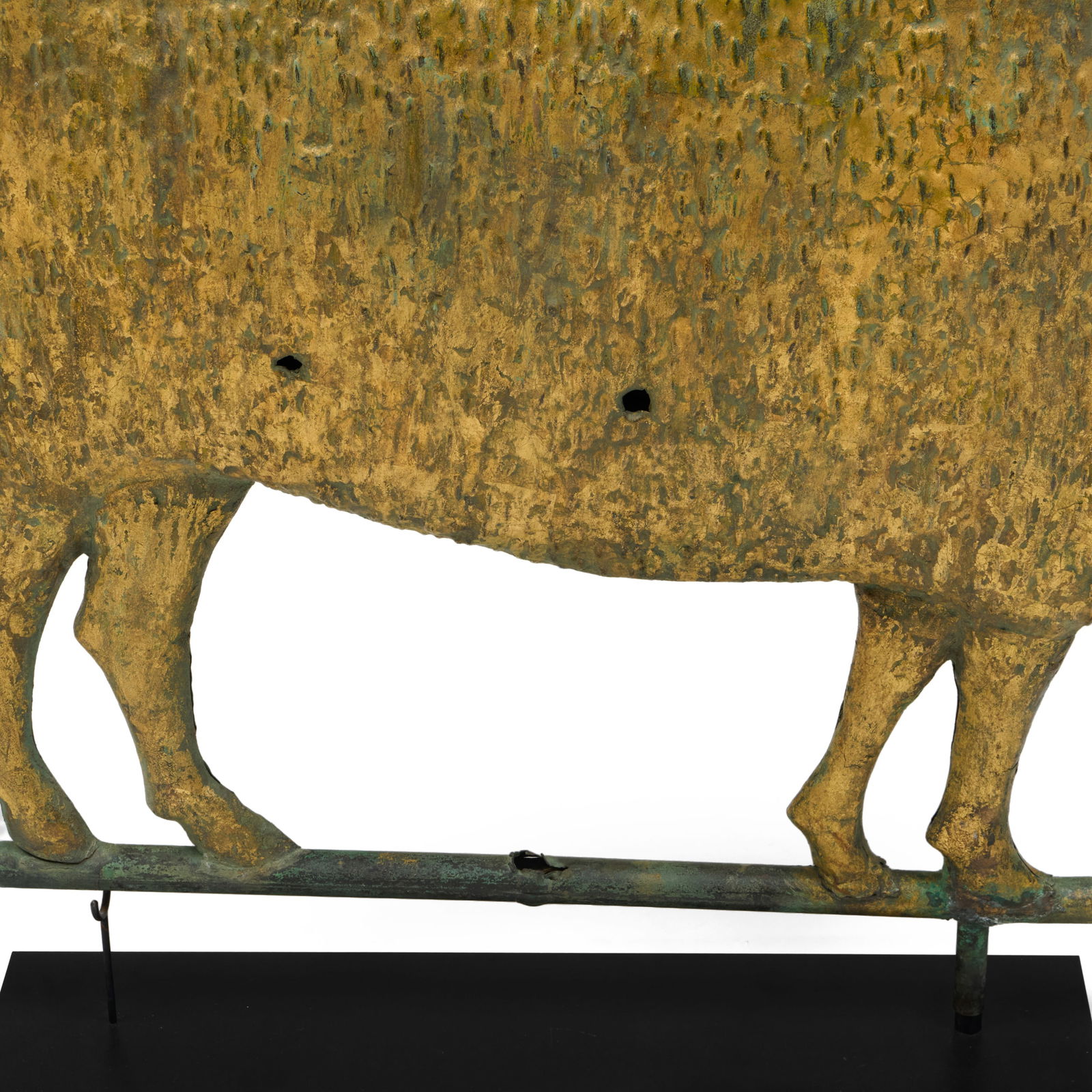 Molded Gilt Sheet Copper and Cast Iron Ram Weathervane, Attributed to J.W. Fiske, New York - 10