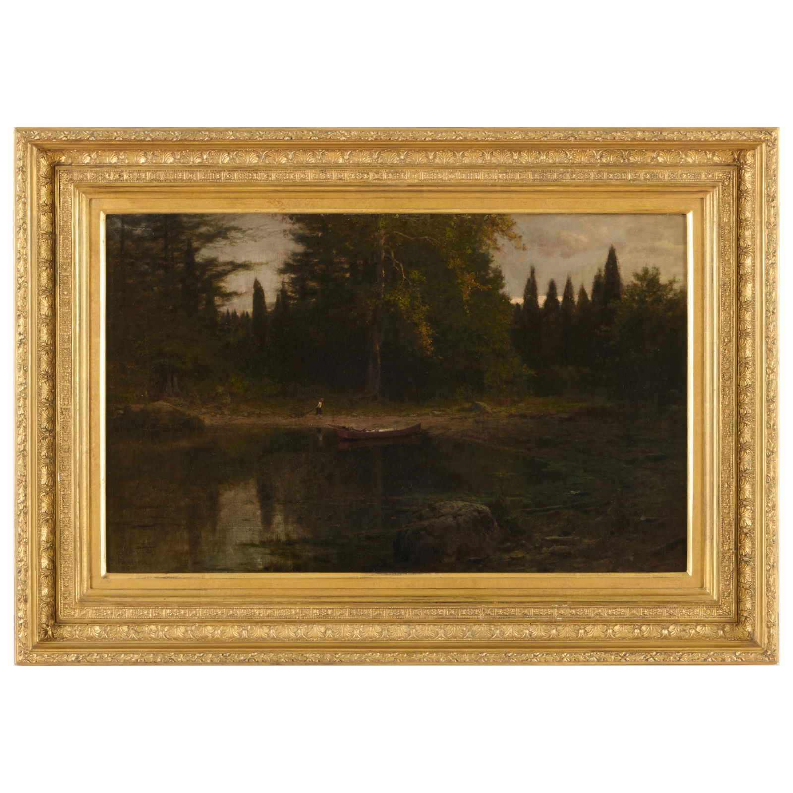 Frank Anderson (1844-1891): Hudson River Inlet: Frank Anderson (1844-1891): Hudson River InletOil on canvas, 1885, signed 'F. Anderson' and dated lower left, with label from Hawthorne Fine Art, lined. 15 x 24 1/4 in., 21 1/2 x 30 3/4 in. (frame).