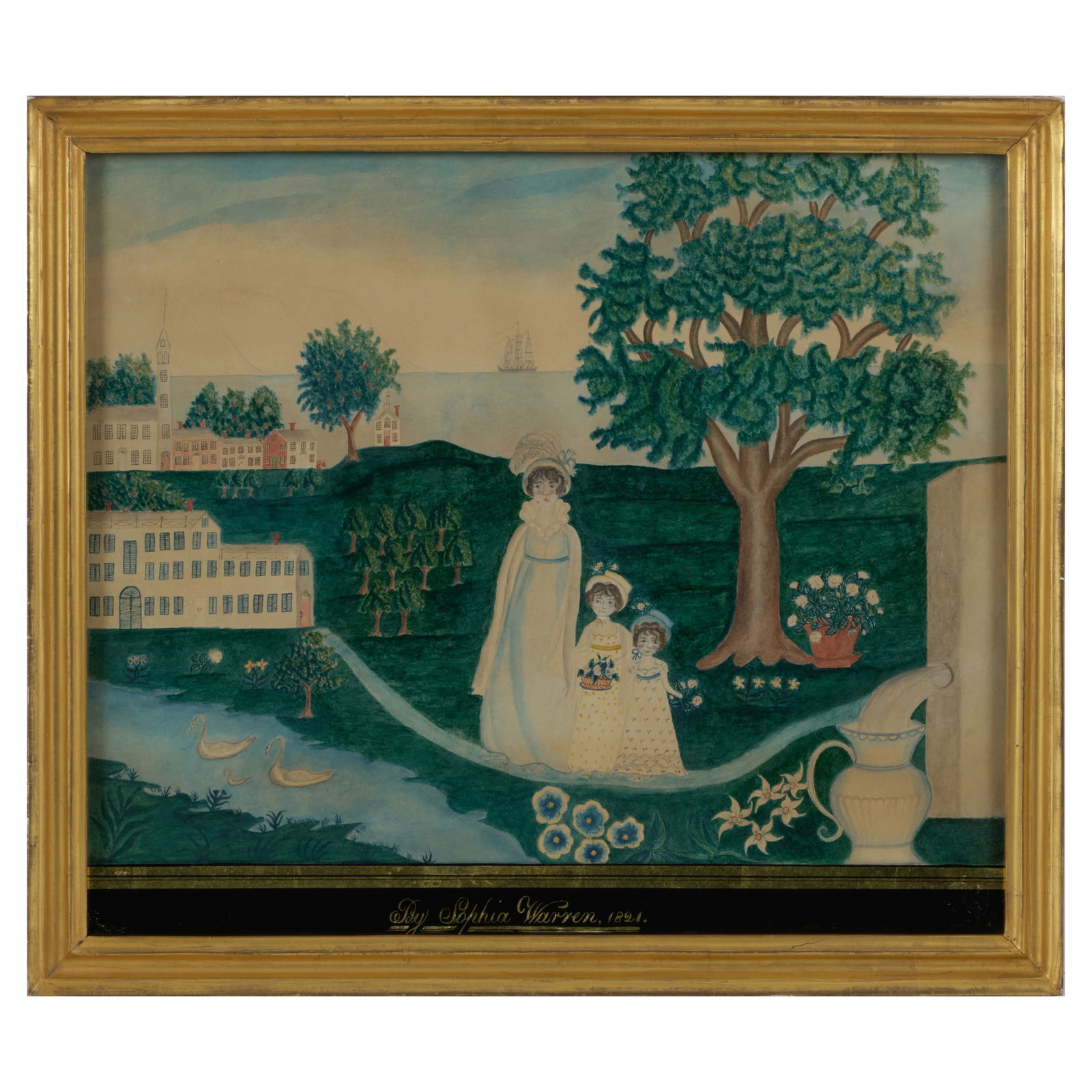 Sophia Warren: Family Portrait: Sophia Warren: Family PortraitWatercolor and pencil on paper, unsigned, inscribed 'Mrs. Sarah Warren-North, Daughter of Samuel Warren and of Sarah Gray, Gorham, Maine' in another hand on the back of