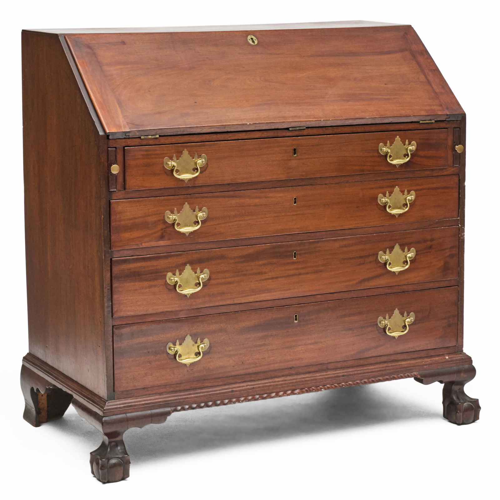 New York Chippendale Mahogany Fall-Front Desk: New York Chippendale Mahogany Fall-Front Desk47 1/2 x 47 x 25 in.