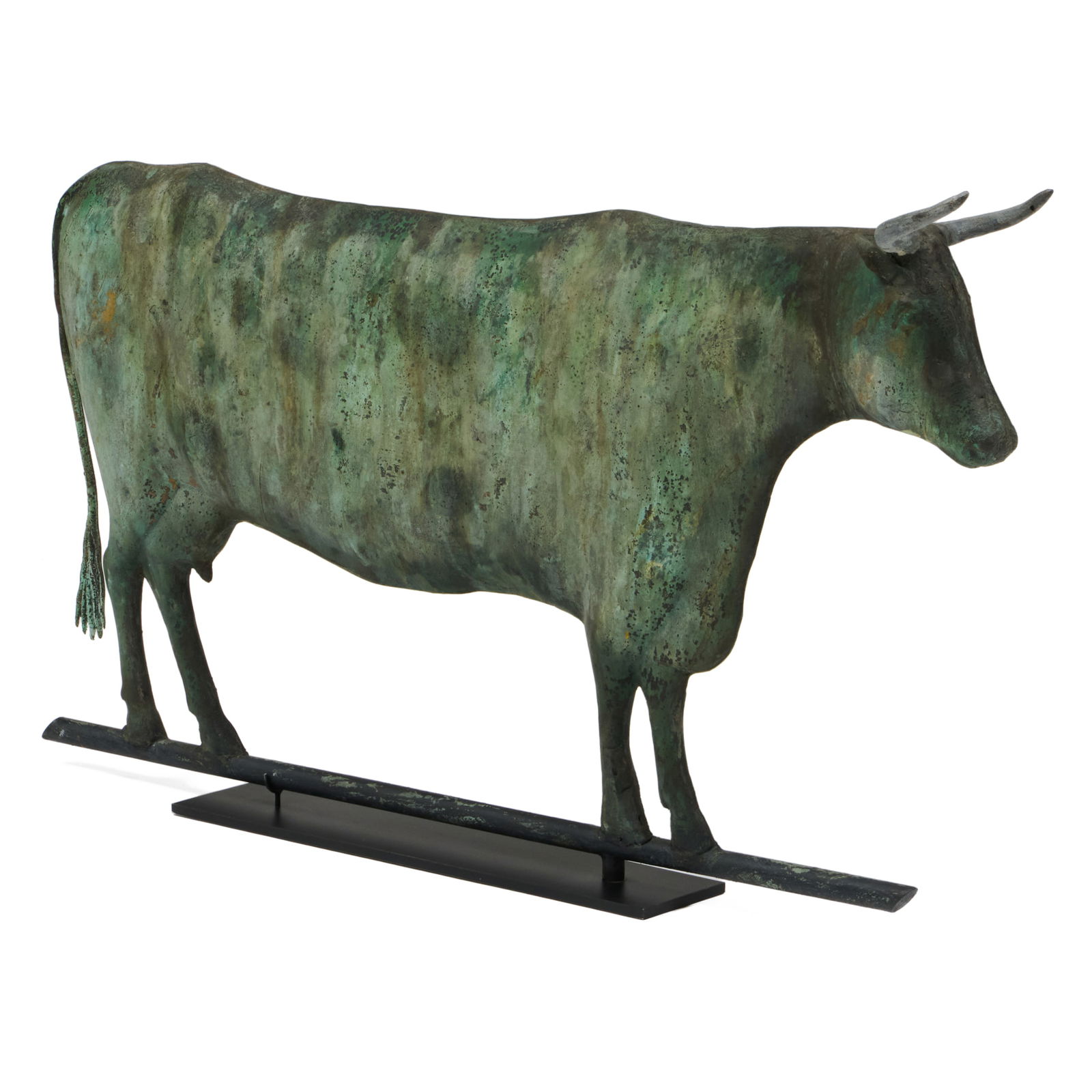 Full Bodied Copper and Zinc Cow Weathervane, Possibly Cushing & White, Waltham, MA - 3