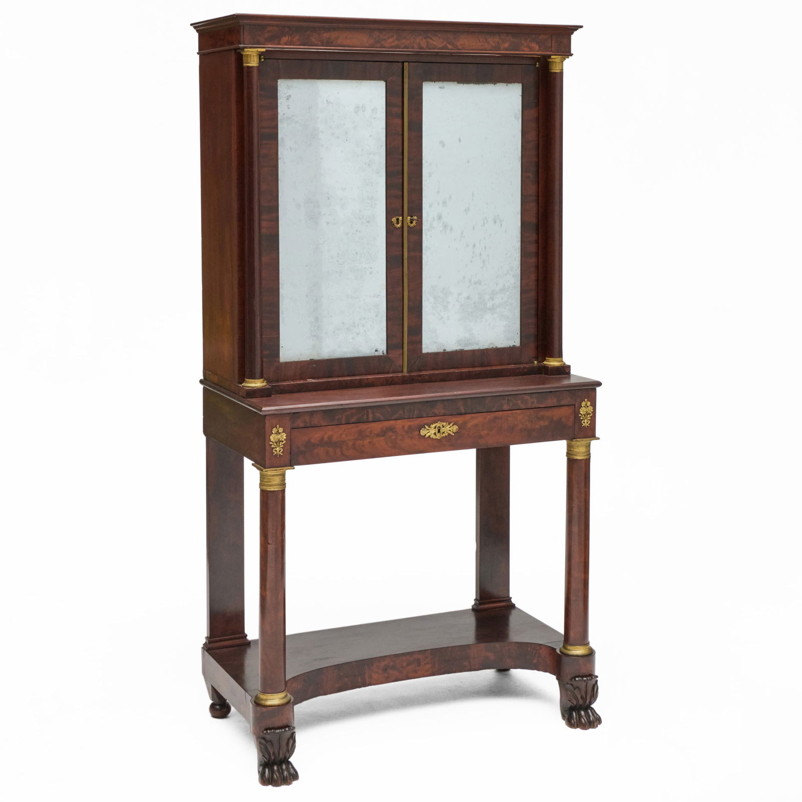 Classical Gilt-Bronze-Mounted Mahogany Secretary Desk, Possibly Charles-Honore Lannuier, New York (1 of 9)