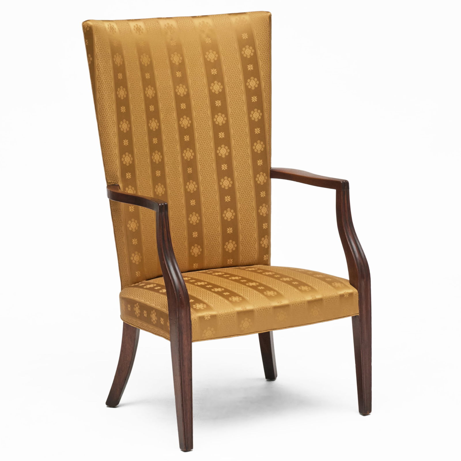 Federal Mahogany Lolling Chair, Attributed to Lemuel Churchill: Federal Mahogany Lolling Chair, Attributed to Lemuel Churchill 44 1/4 x 24 3/4 x 24 in., seat height 15 1/4 in. Sold Christie's, New York, January 28, 1995, Lot 1149. Dider, Inc., New Orleans.