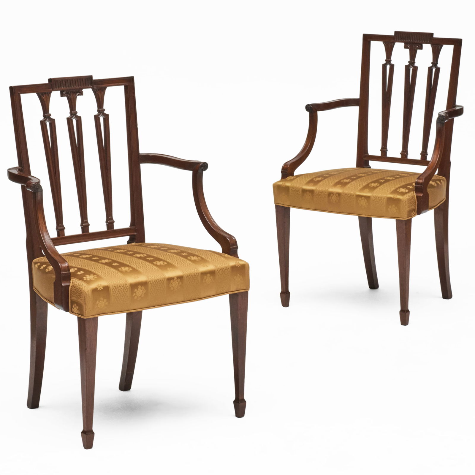 Pair of Federal Mahogany Armchairs, New York, Possibly Slover and Taylor: Pair of Federal Mahogany Armchairs, New York, Possibly Slover and Taylor 37 1/4 x 22 3/4 x 20 in., seat height 18 in.