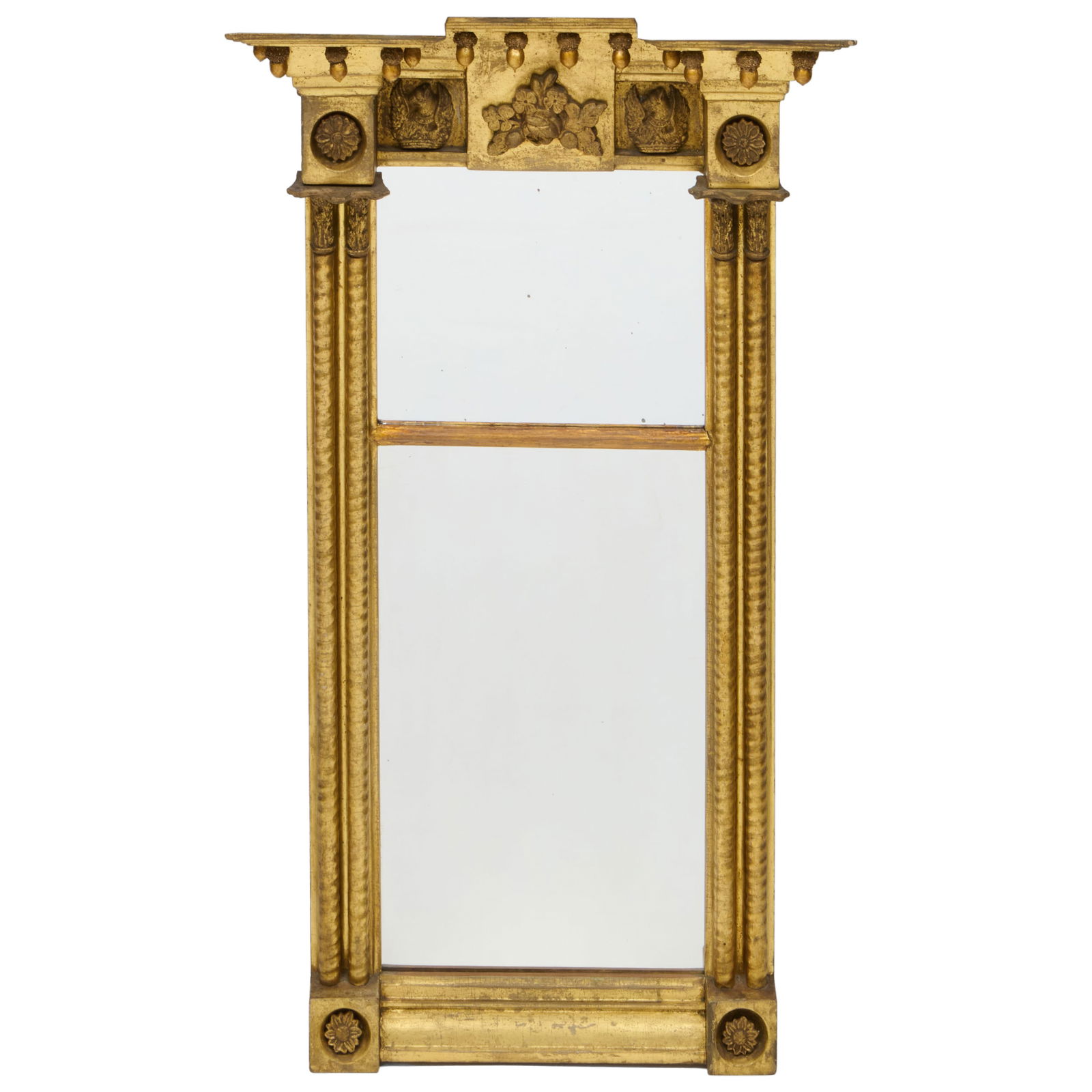 Federal Giltwood Pier Mirror: Federal Giltwood Pier Mirror 35 1/4 x 16 1/2 in. Didier, Inc., New Orleans, 1993.