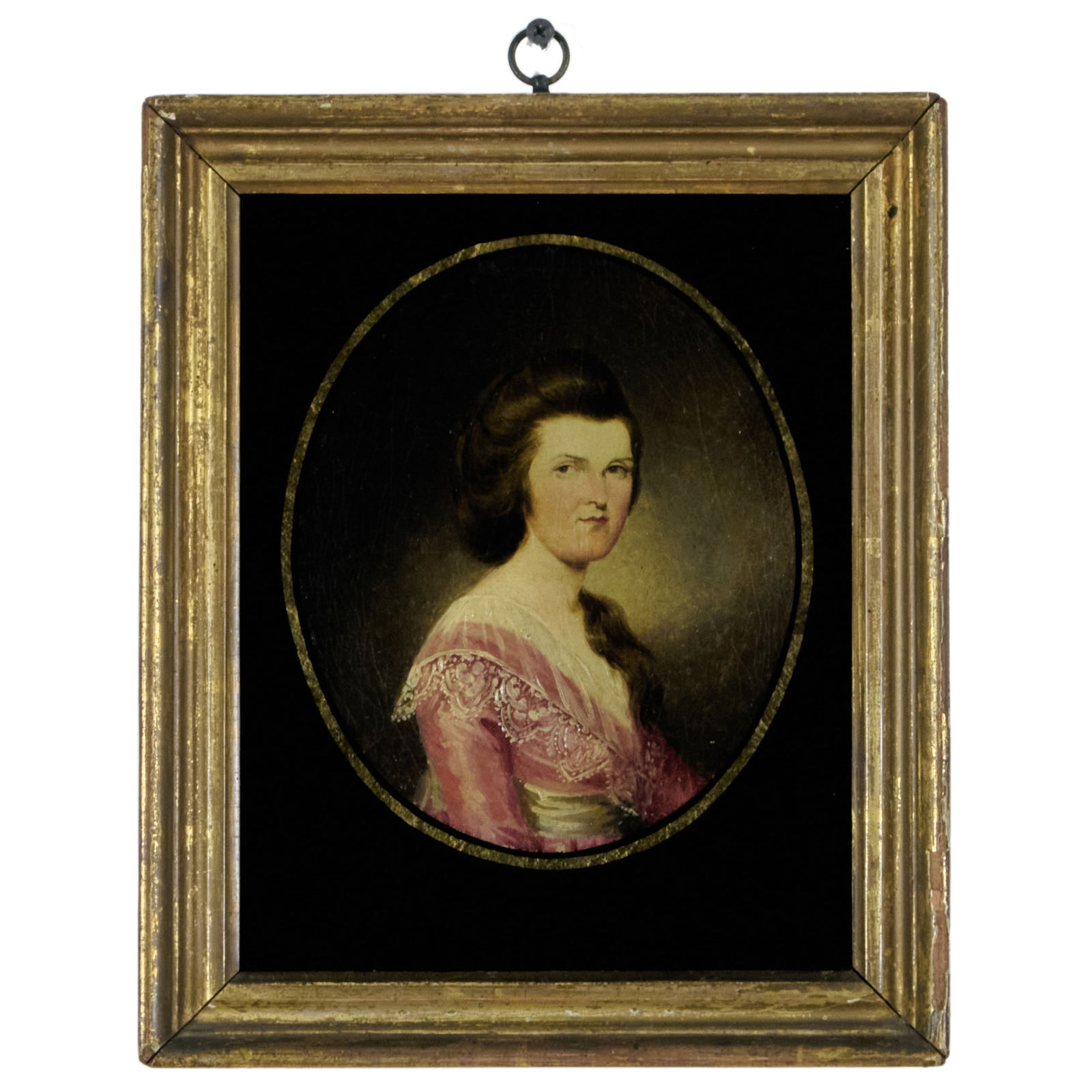 Henry Bembridge (1743-1812): Mrs. Samuel Wilson: Henry Bembridge (1743-1812): Mrs. Samuel WilsonOil on card mounted on cloth, unsigned.7 x 5 3/4 in. (oval), 11 x 9 in. (frame).The Chieffo Collection.Sold Christie’s, New York, October 14, 1999,