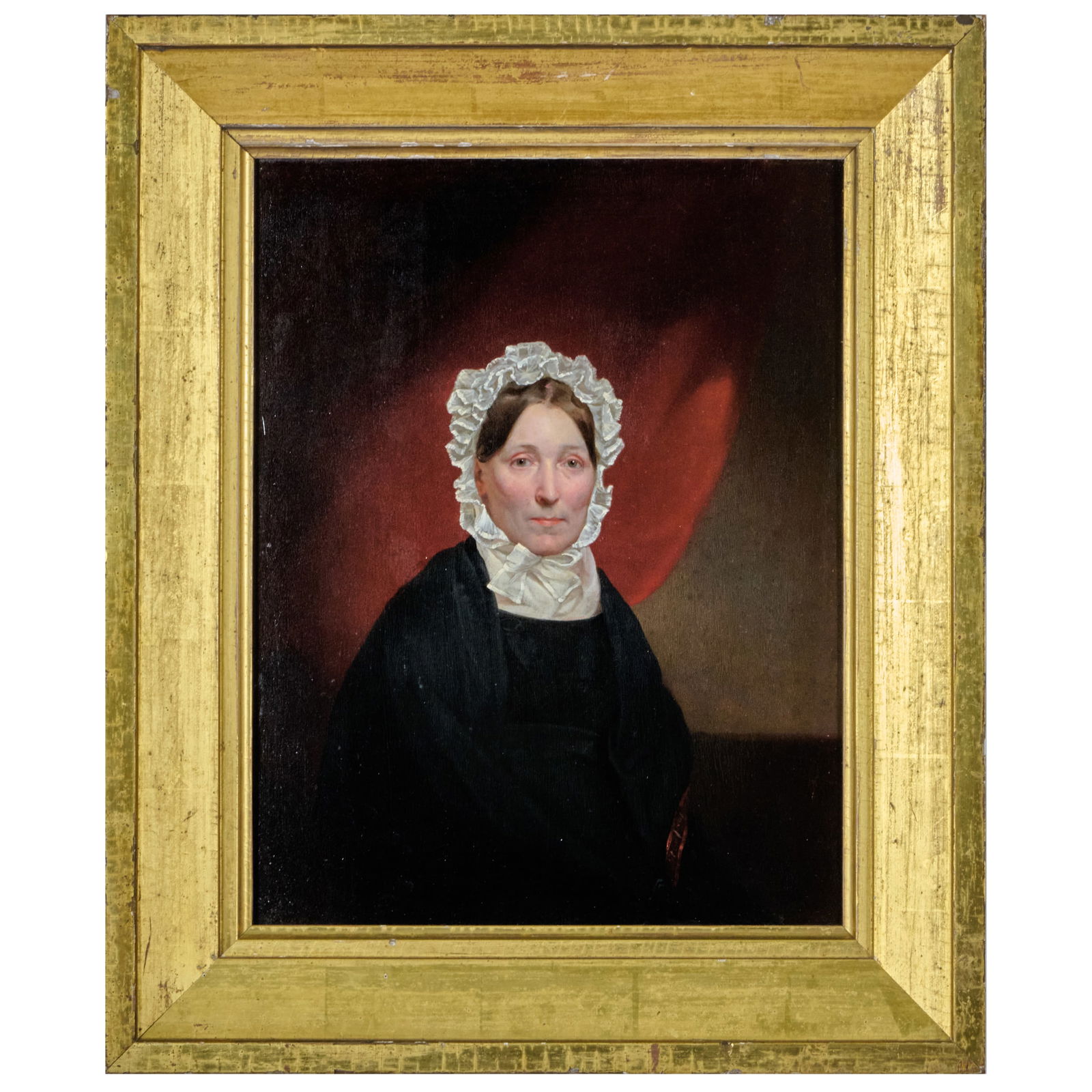 Samuel F.B. Morse (1791-1872): Portrait of Mrs. Helen Linklaen: Samuel F.B. Morse (1791-1872): Portrait of Mrs. Helen LinklaenOil on panel, 1827, signed 'F.B. Morse', titled and dated on the reverse, with label from Widing & Peck Fine Art, NY.16 1/2 x 13 in., 22
