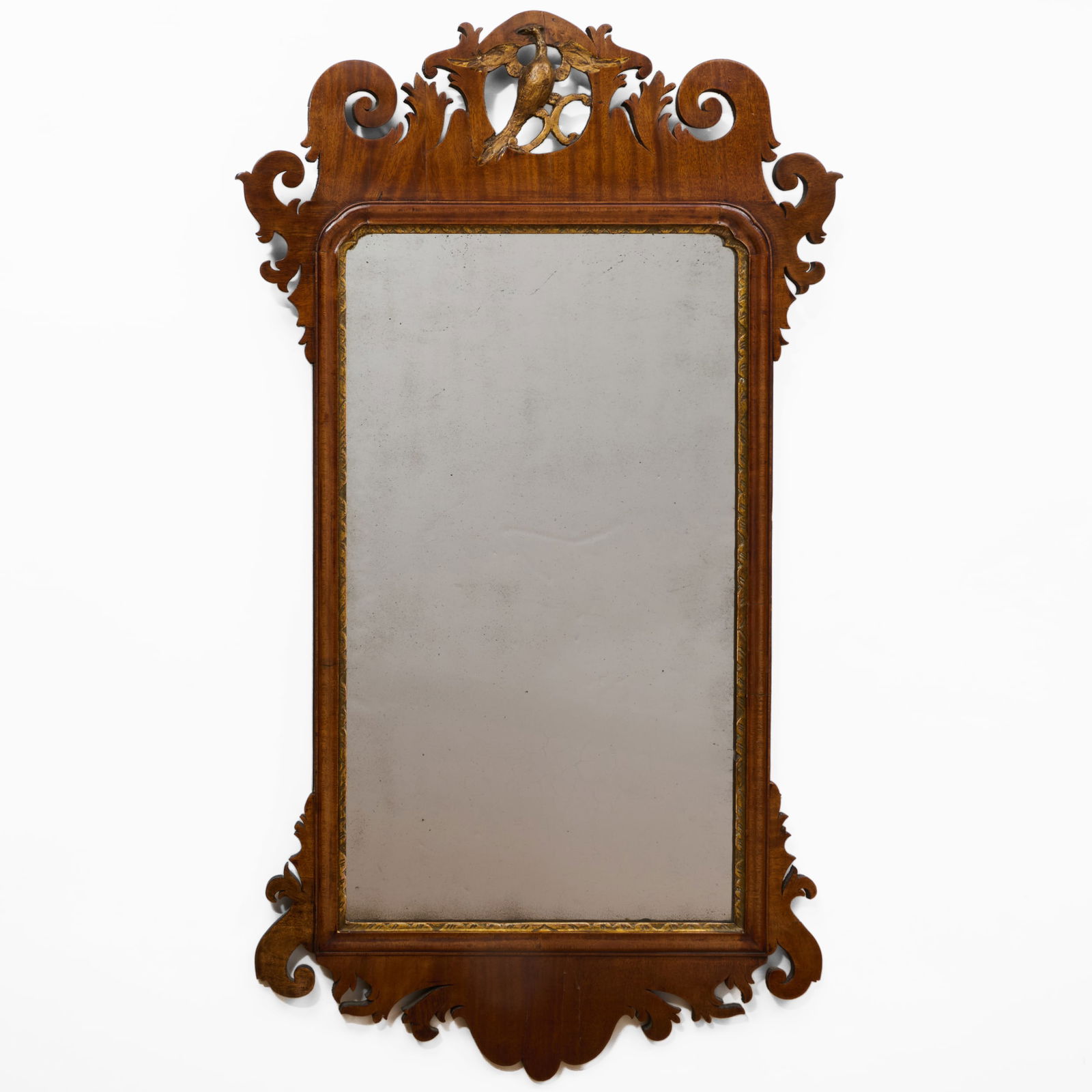 George II Mahogany and Parcel-Gilt Chippendale Mirror: George II Mahogany and Parcel-Gilt Chippendale Mirror 43 1/2 in. x 24 1/4 in. The Vincent Dyckman Andrus Family Collection.