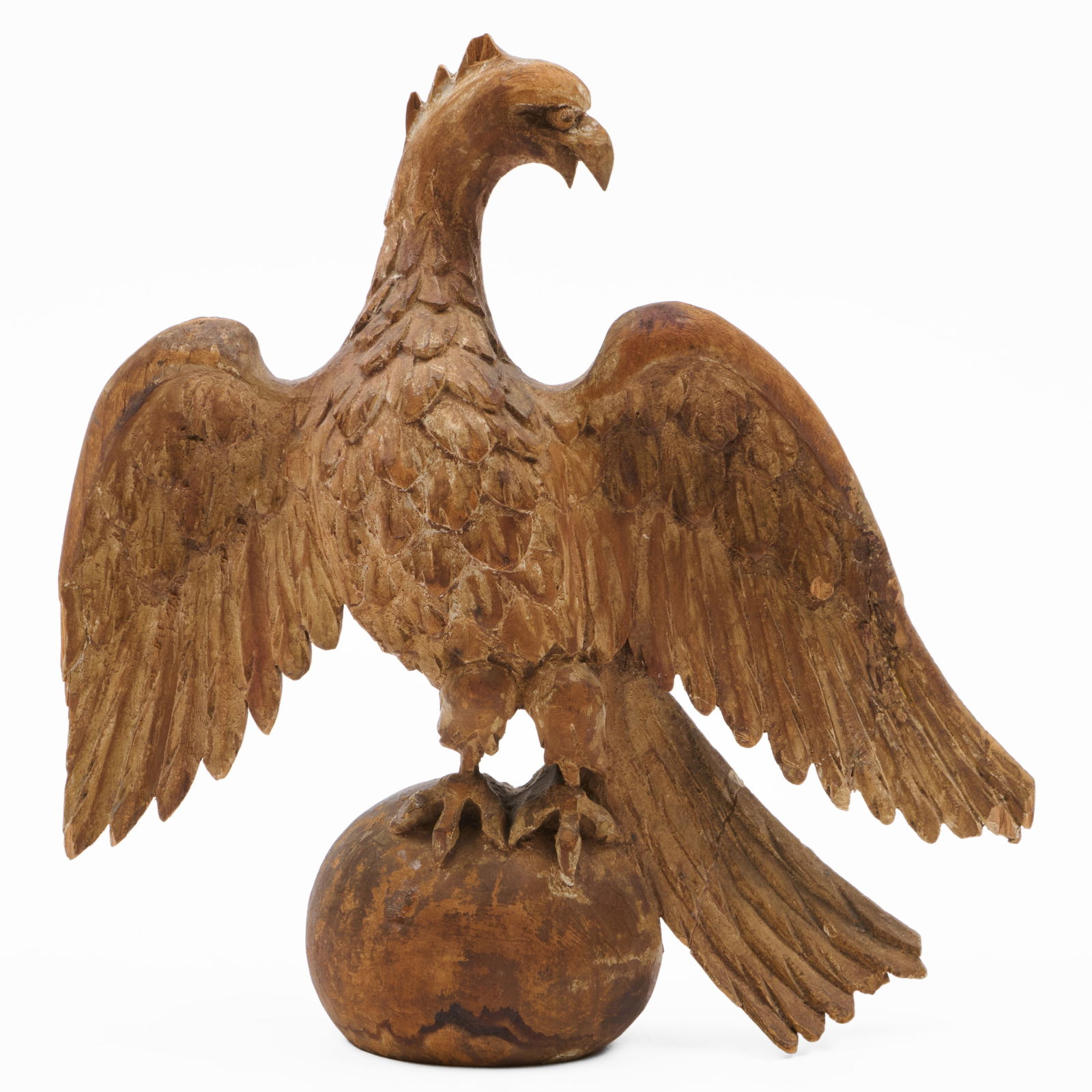 American Giltwood Model of a Displayed Eagle: American Giltwood Model of a Displayed Eagle Formerly painted or gilded. 9 1/2 x 9 1/4 x 1 3/4 in. The Vincent Dyckman Andrus Family Collection.