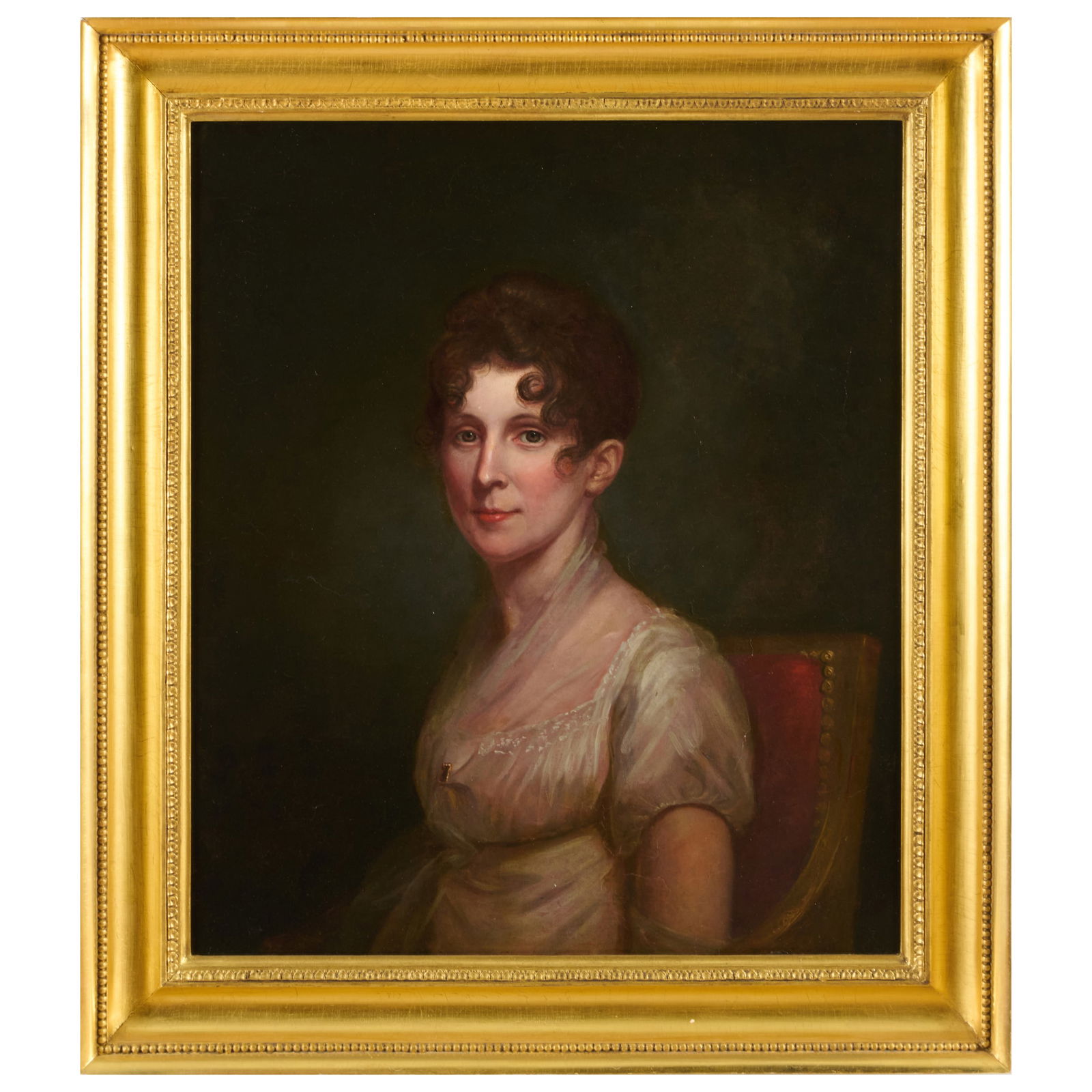 Charles Willson Peale (1741-1827): Portrait of Anjelica Peale (Mrs. Alexander Robinson): Charles Willson Peale (1741-1827): Portrait of Anjelica Peale (Mrs. Alexander Robinson) Oil on paper mounted on Japan mounted on aluminum-faced aluminum honeycomb panel, unsigned. 26 1/2 x 22 1/2 in.,