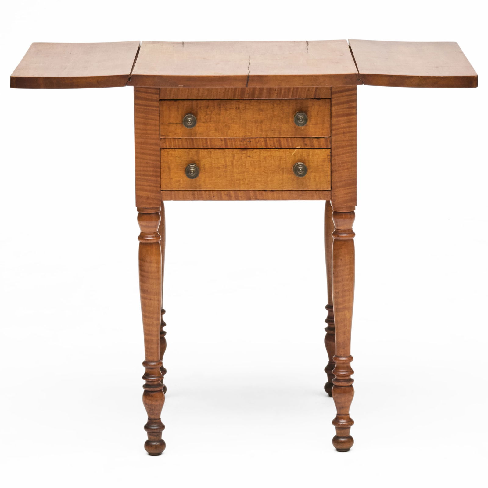 Federal Tiger Maple Drop-Leaf Work Table - 3