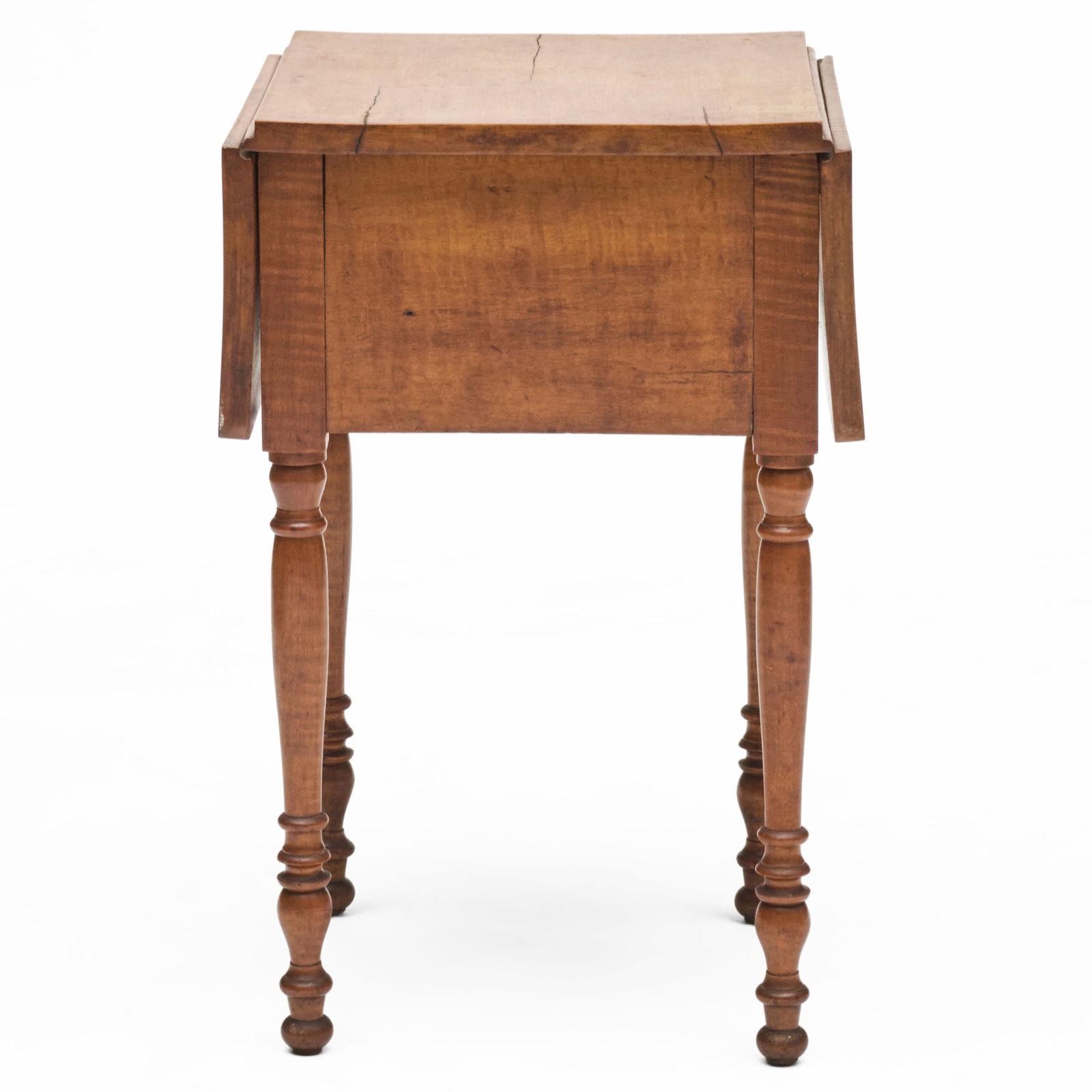 Federal Tiger Maple Drop-Leaf Work Table - 6