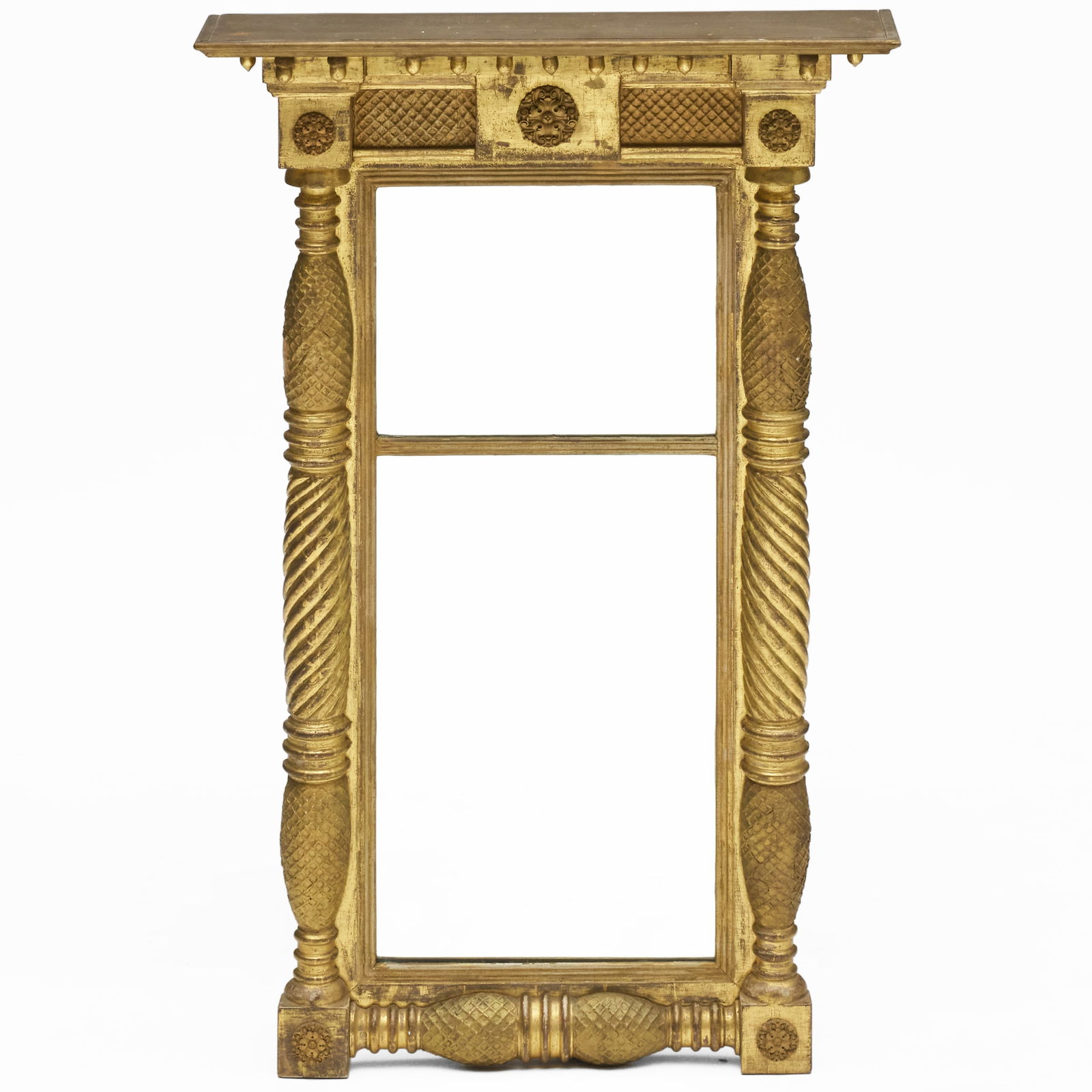 Federal Split Baluster Gilt-Composition Mirror: Federal Split Baluster Gilt-Composition Mirror 4 ft. 1 x 31 1/4 in. Estate of Lisa Fox Martin.