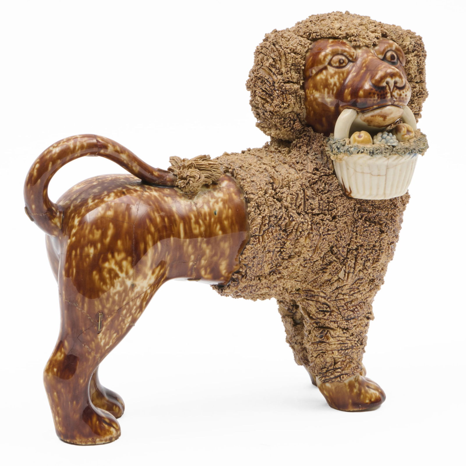 Bennington Rockingham Glazed Pottery Model of a Poodle (1 of 16)