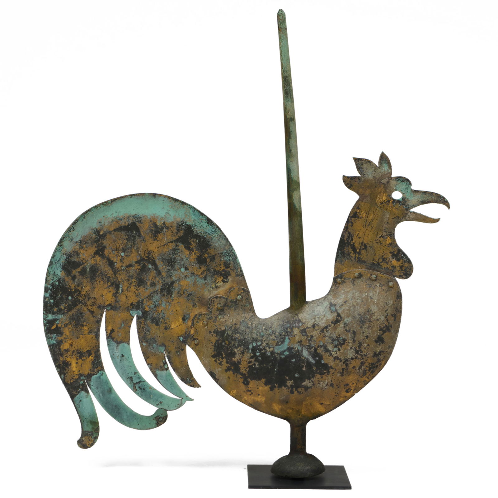 Molded Sheet Copper Cockerel Weathervane, Probably French (1 of 10)