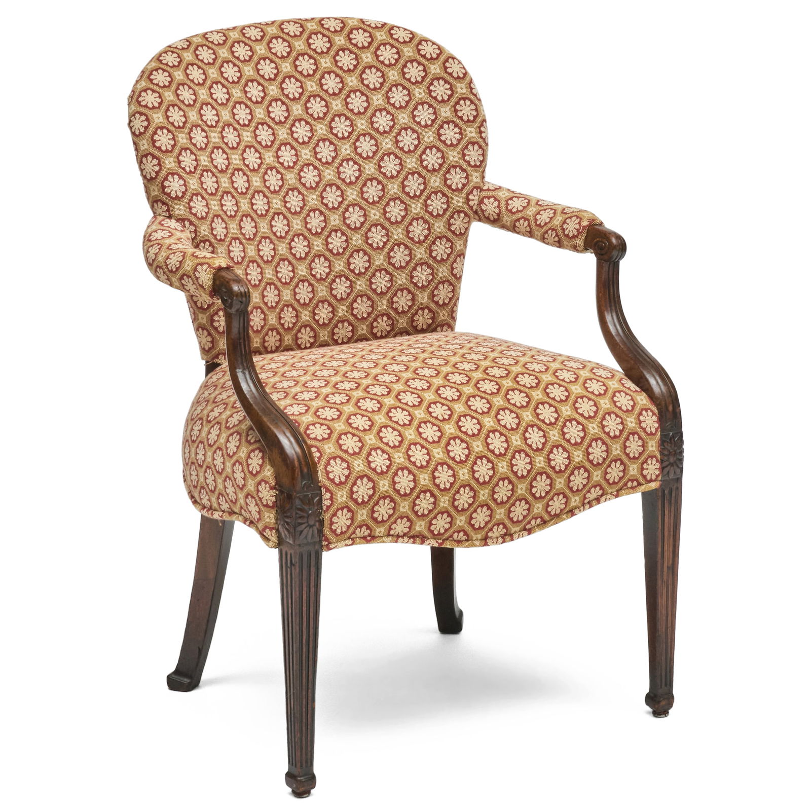 George III Carved Mahogany and Upholstered Armchair (1 of 7)