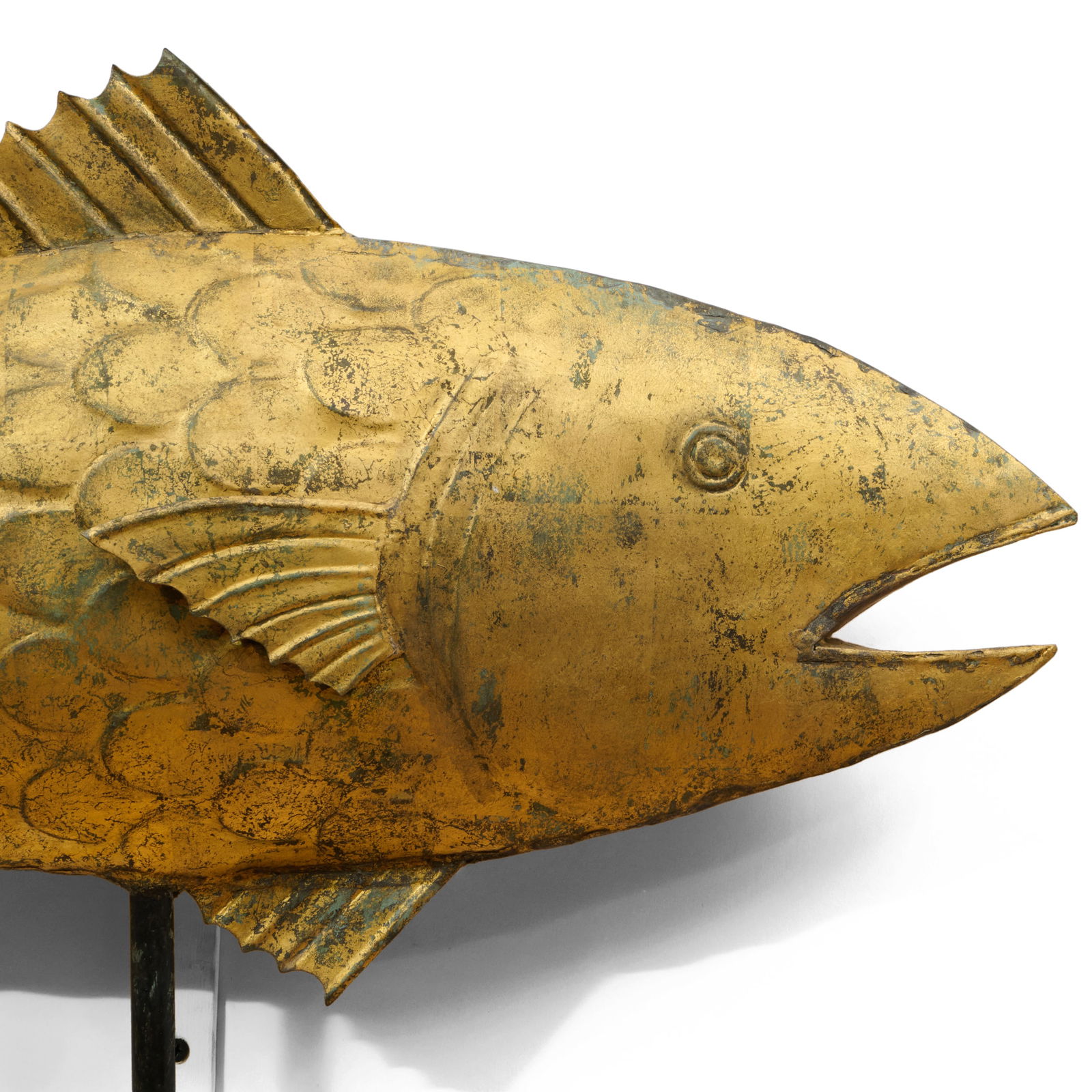 Full Bodied Gilt Sheet Copper Fish Weathervane - 2