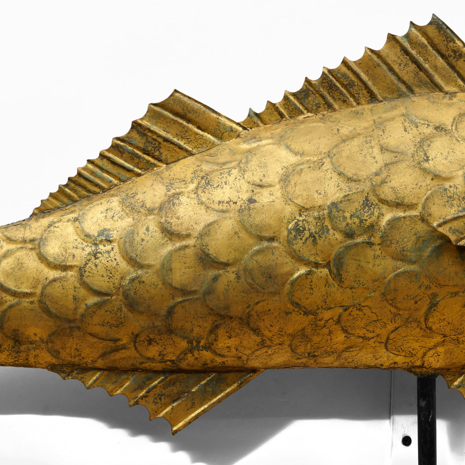 Full Bodied Gilt Sheet Copper Fish Weathervane - 3