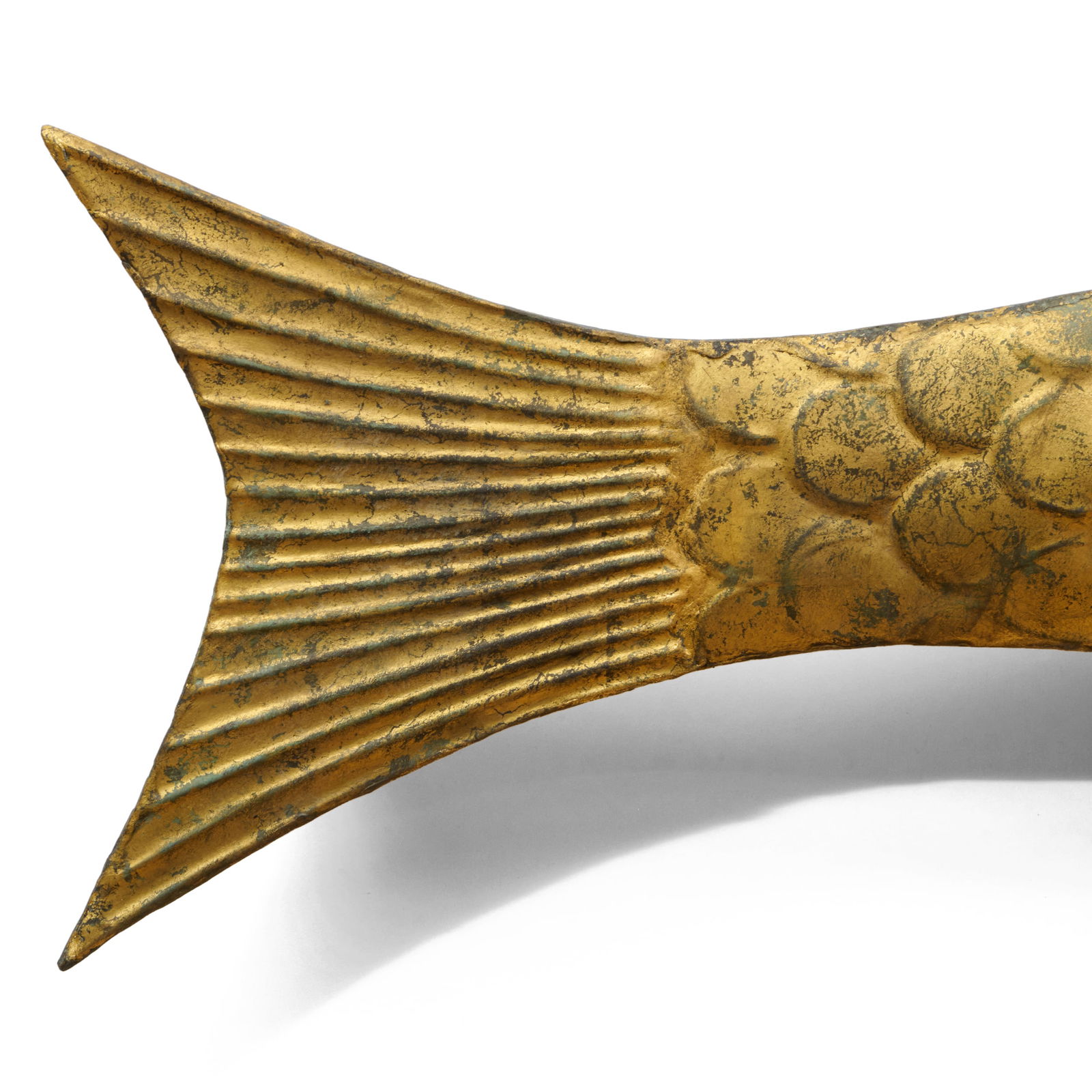 Full Bodied Gilt Sheet Copper Fish Weathervane - 4