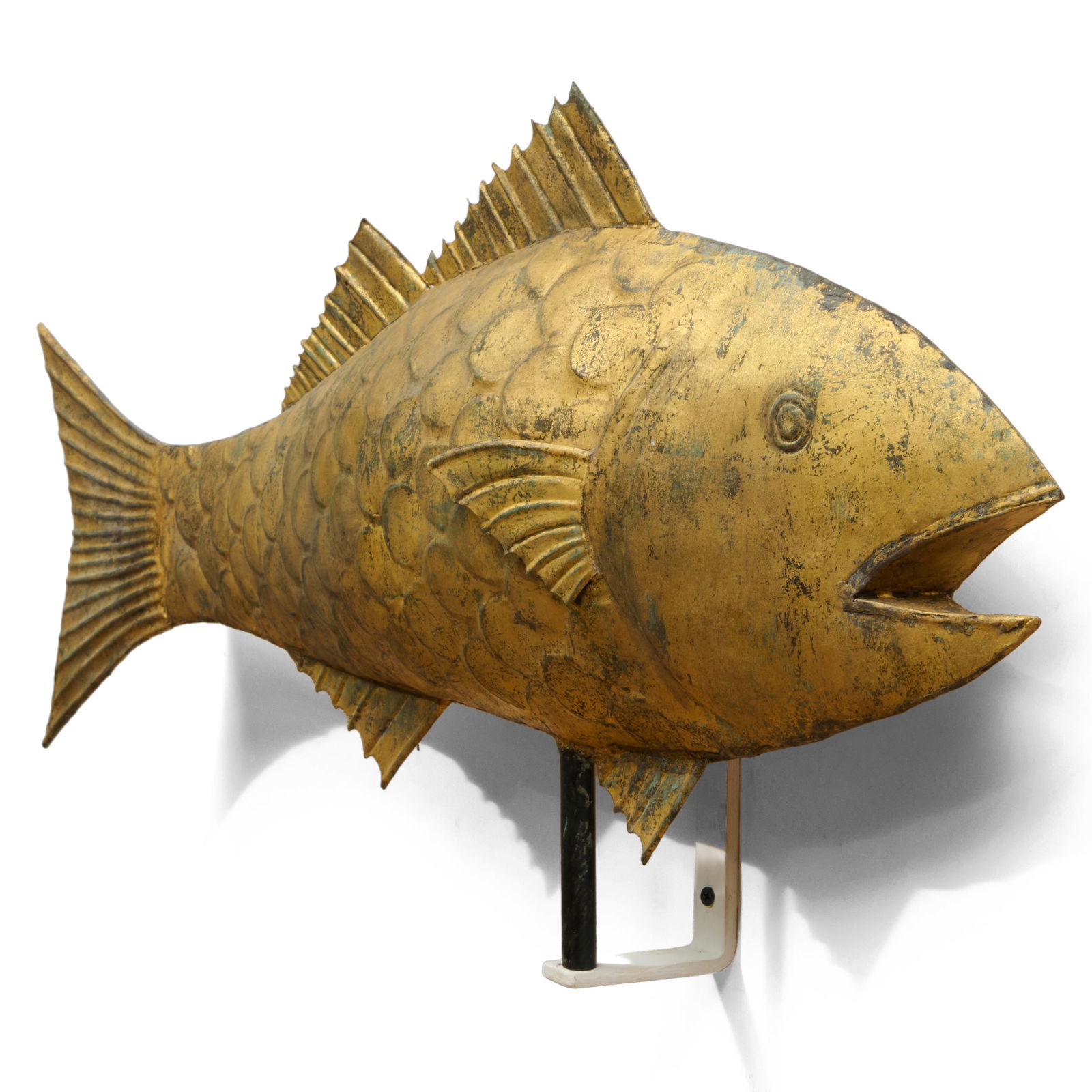 Full Bodied Gilt Sheet Copper Fish Weathervane - 5